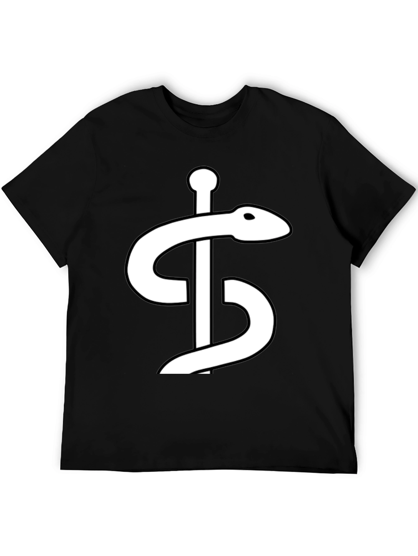 Black Caduceus Graphic Tee - Medical Symbol Shirt view 5