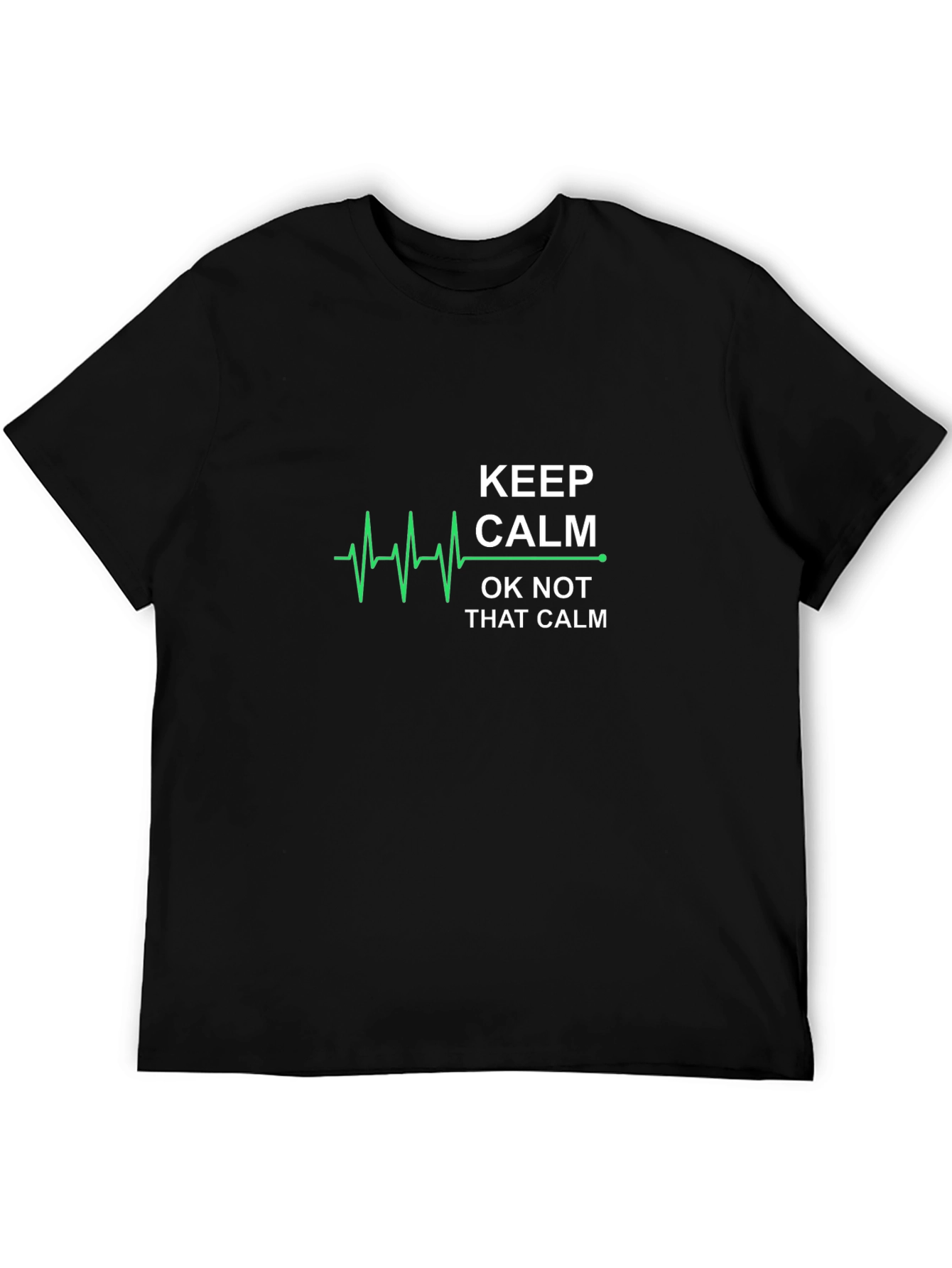 Black Keep Calm Funny Graphic Men's T-Shirt view 5