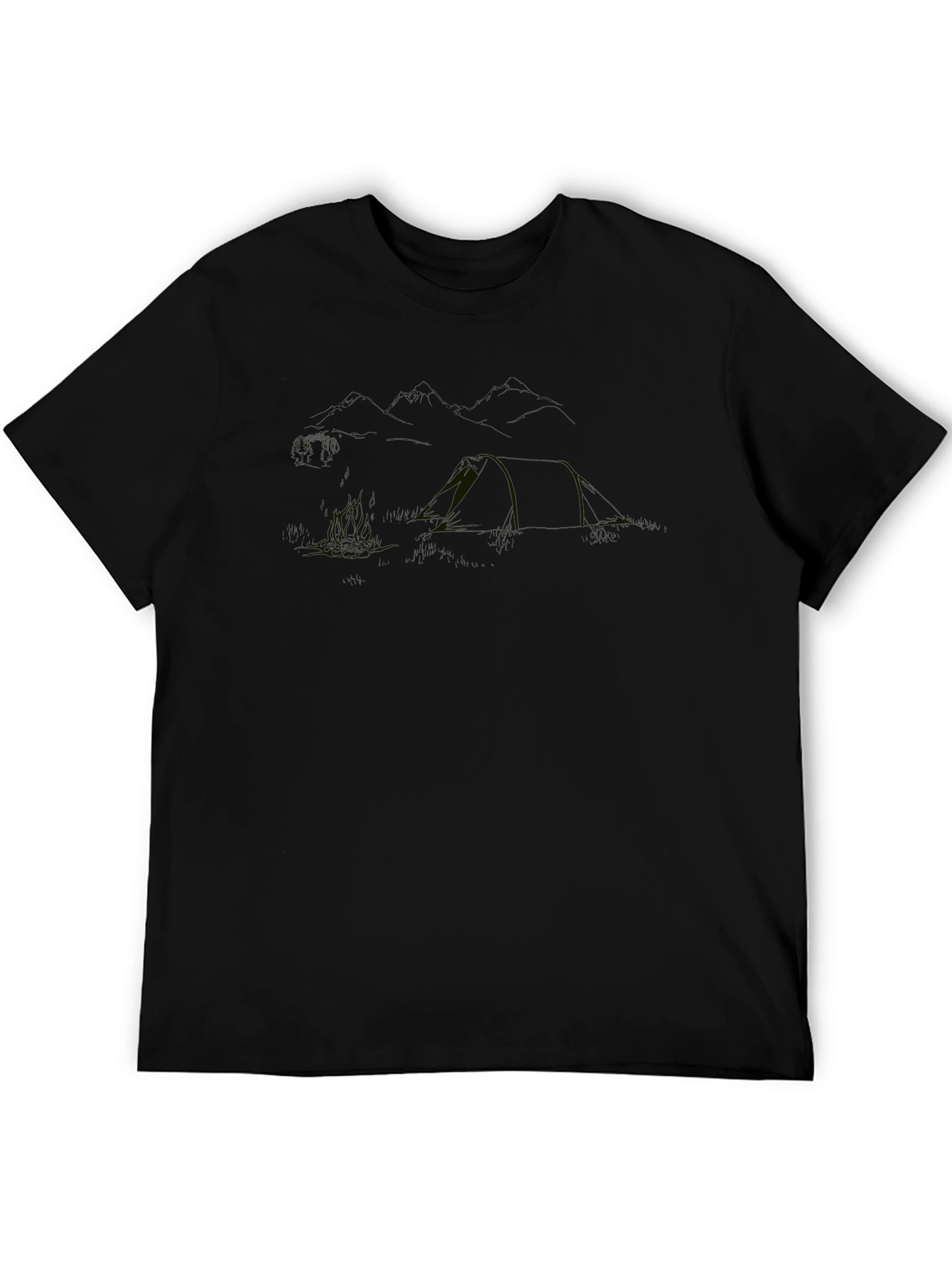 Black Men's Black Crew Neck Short Sleeve T-Shirt view 5
