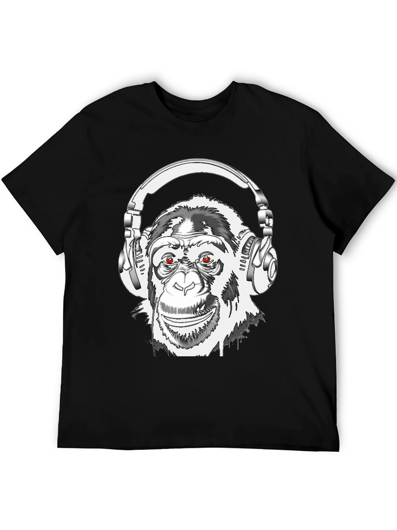 Black DJ Monkey Graphic Tee view 5