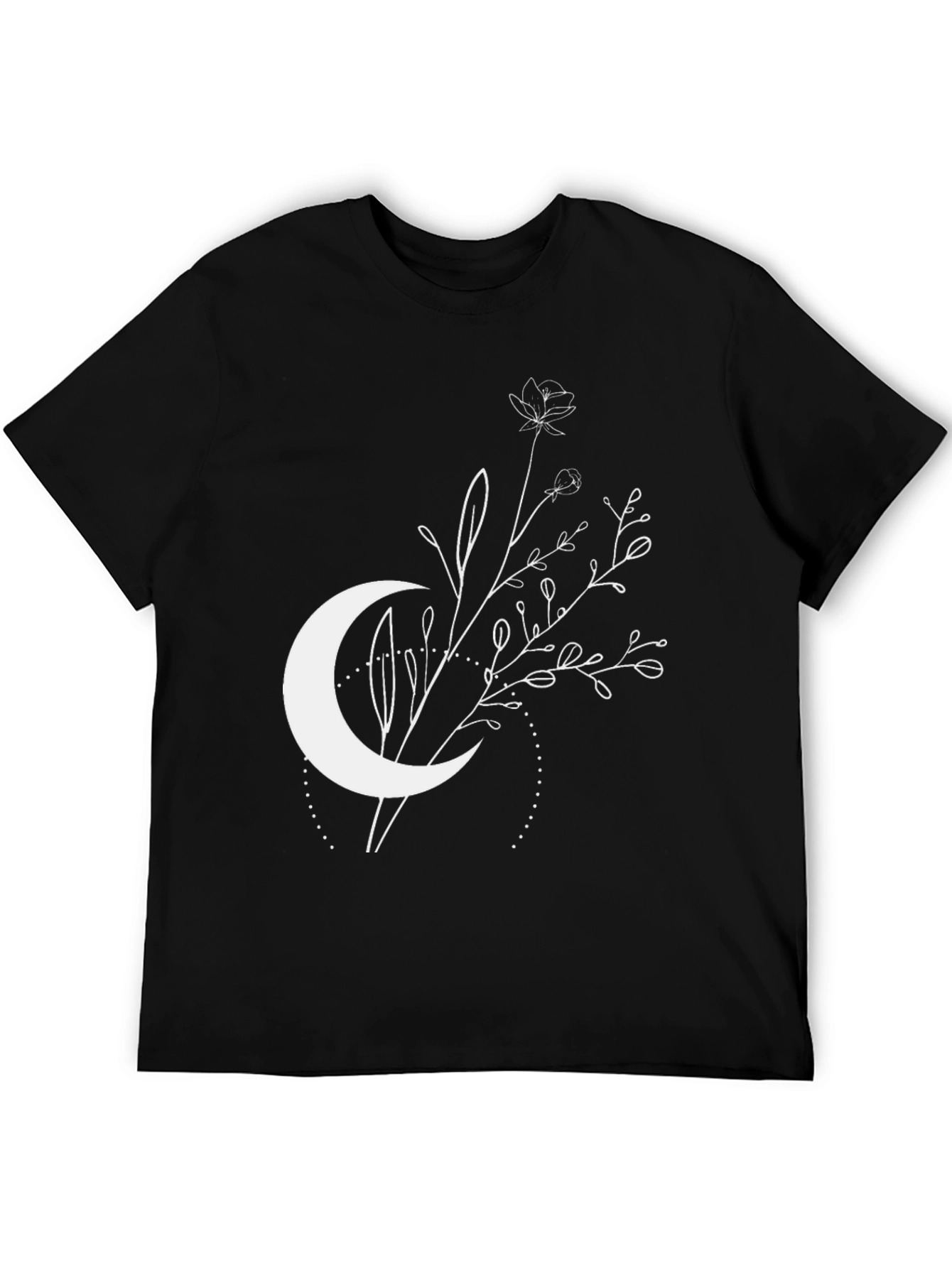 Black Moon & Floral Graphic T-Shirt - Stylish Casual Wear view 5