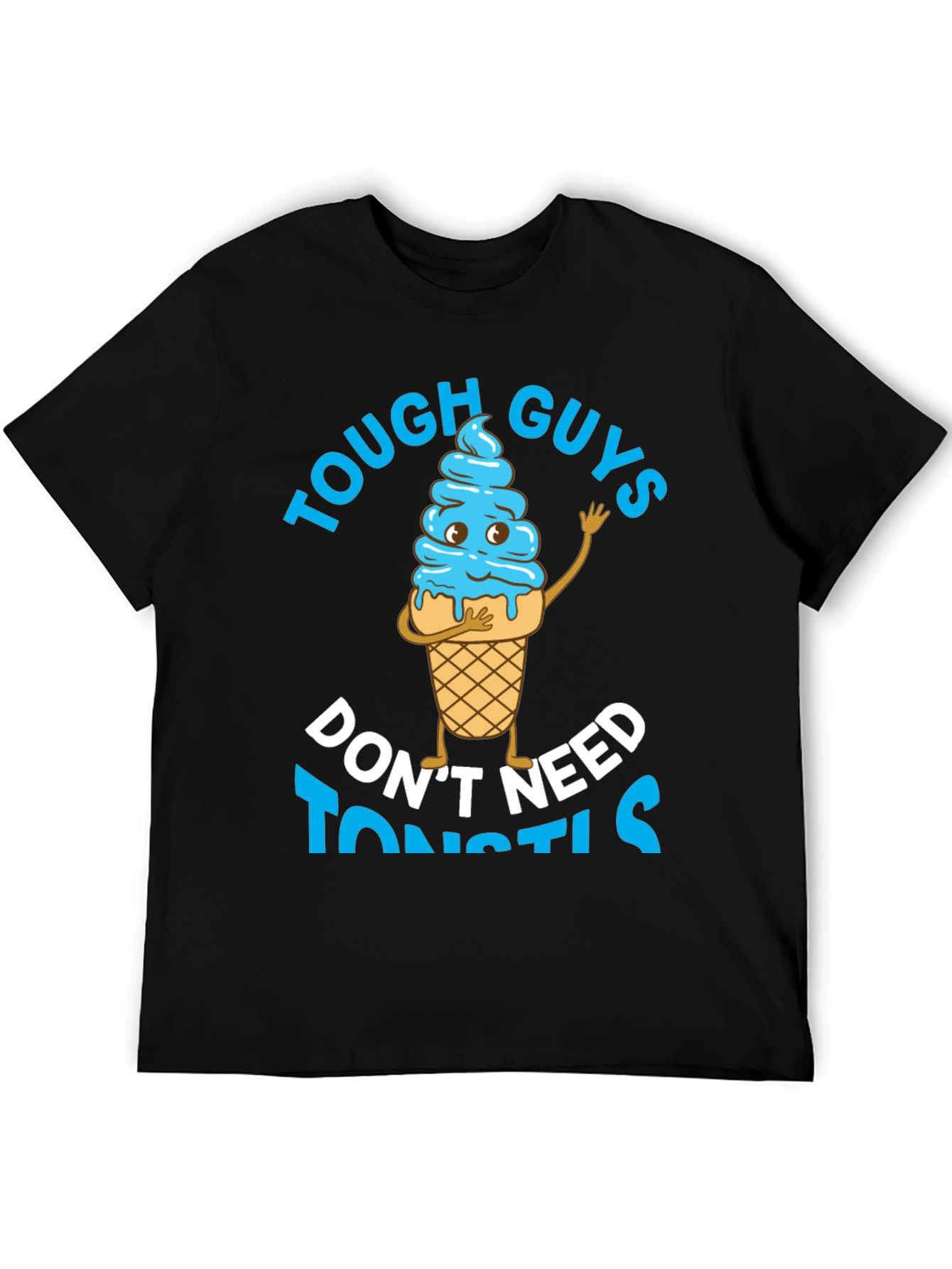Black Tough Guys Don't Need Toonstils T-Shirt view 5