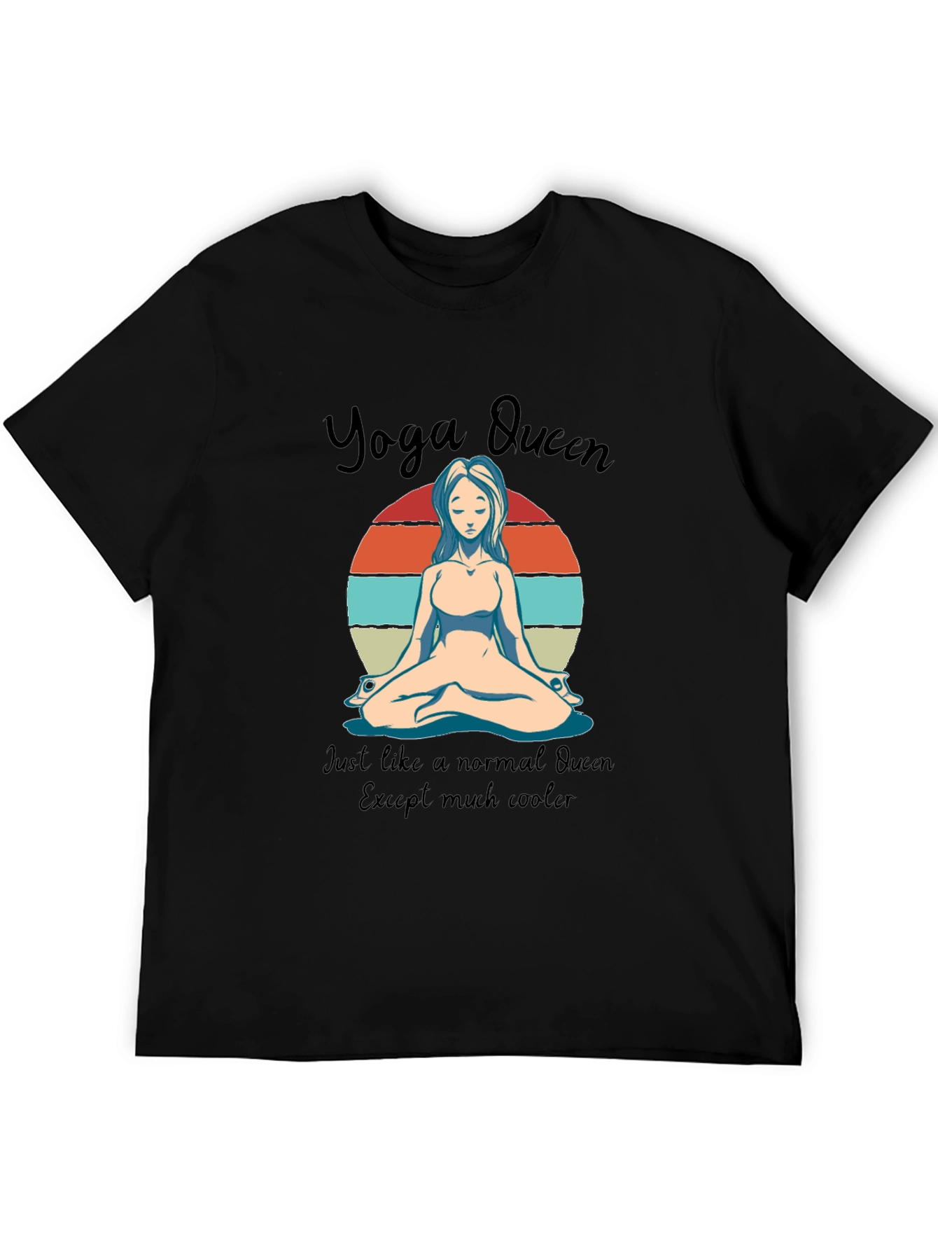 Black Yoga Queen Graphic Tee - Cool & Comfy view 5