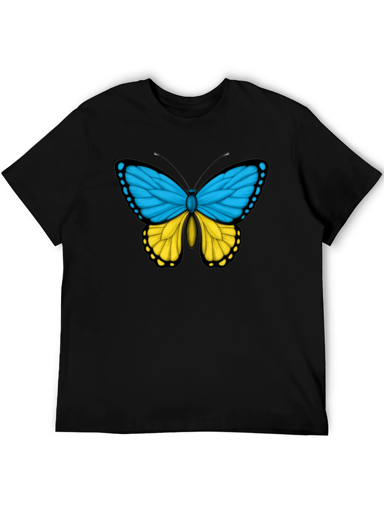 Black Butterfly Ukraine Flag T-Shirt view 5