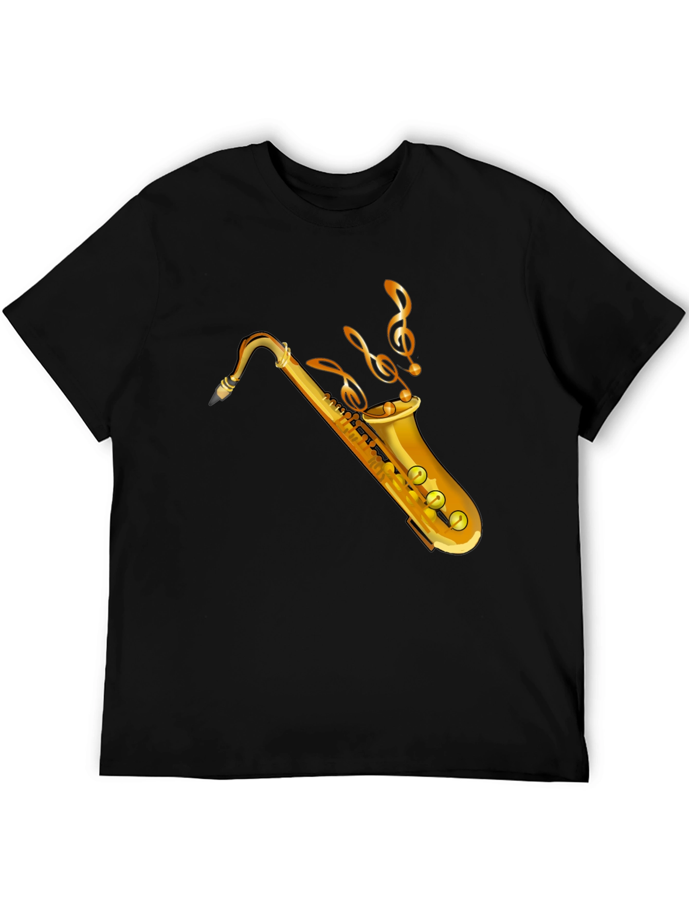 Black Saxophone Music Graphic Tee view 5