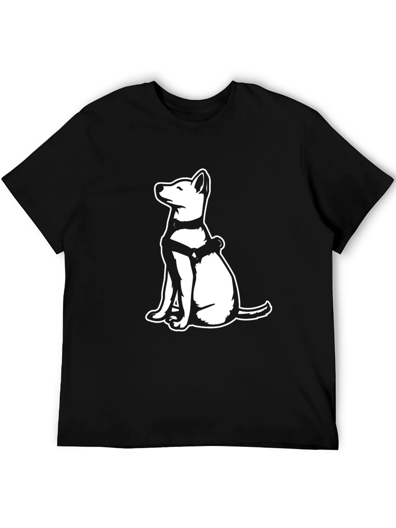 Black Dog Graphic T-Shirt - Black Crew Neck Tee view 5