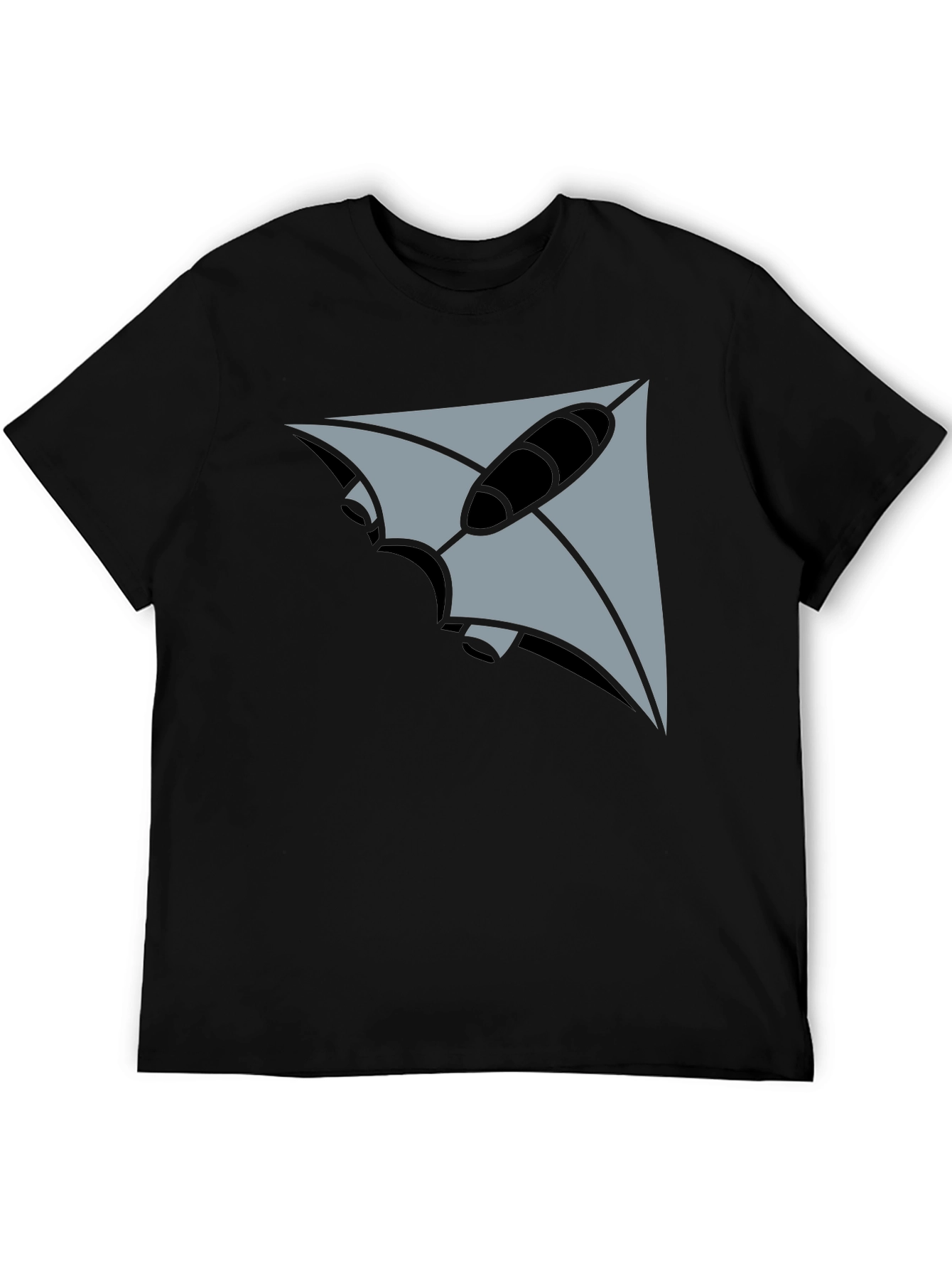 Black Geometric Stingray Graphic Tee - Black view 5