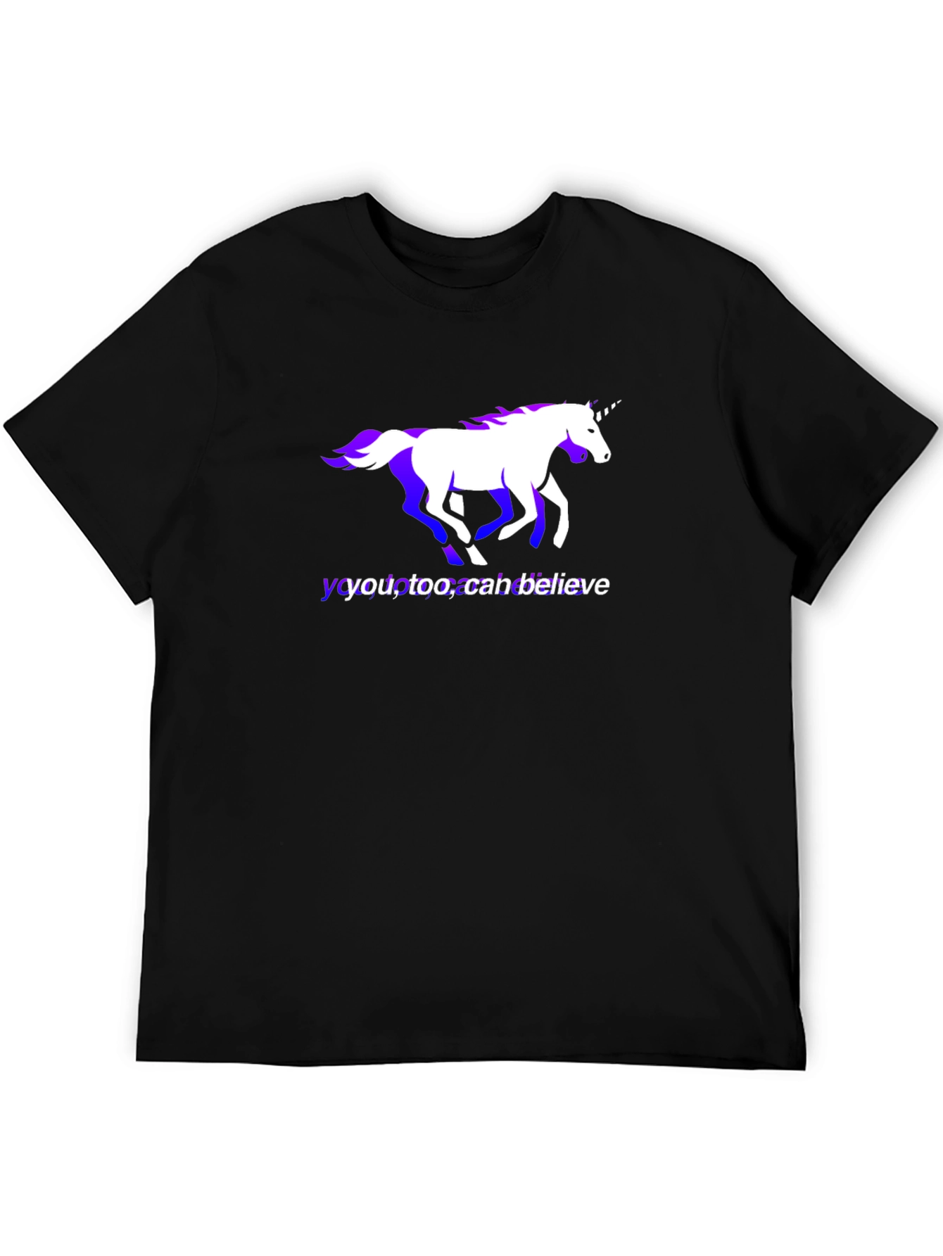 Black Believe Unicorn Graphic Tee - Soft Cotton Blend view 5