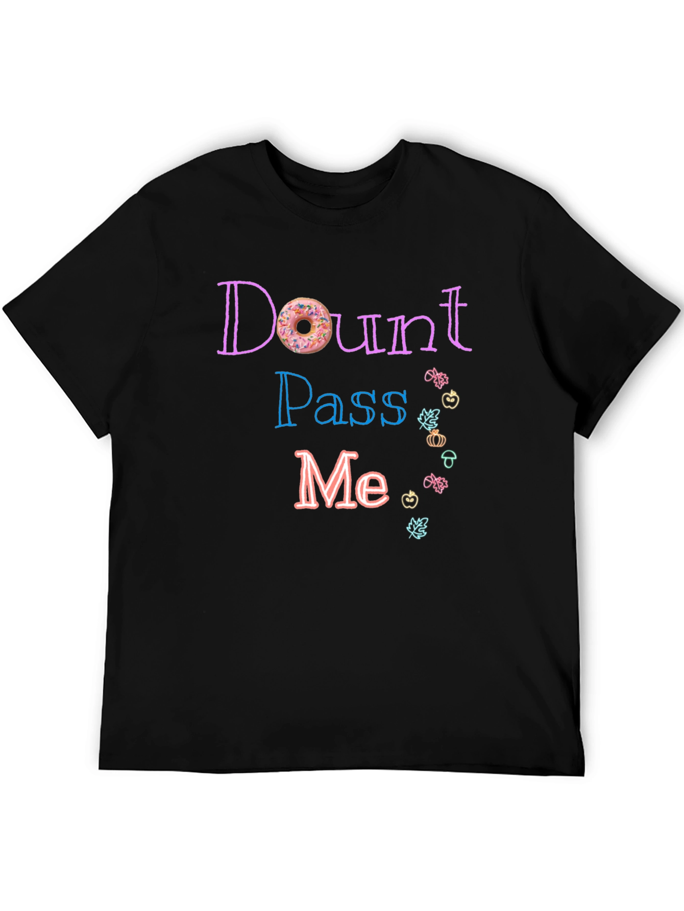 Black Donut Pass Me T-Shirt - Funny Foodie Tee view 5