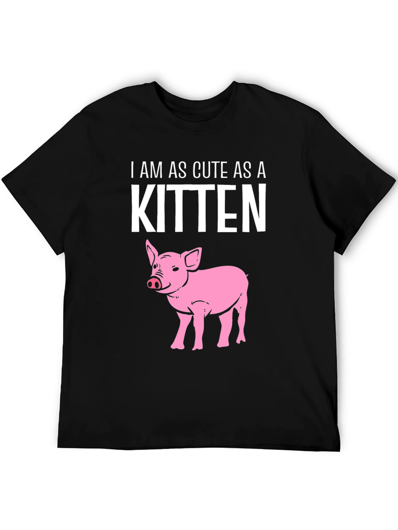 Black Cute Piglet T-Shirt view 5