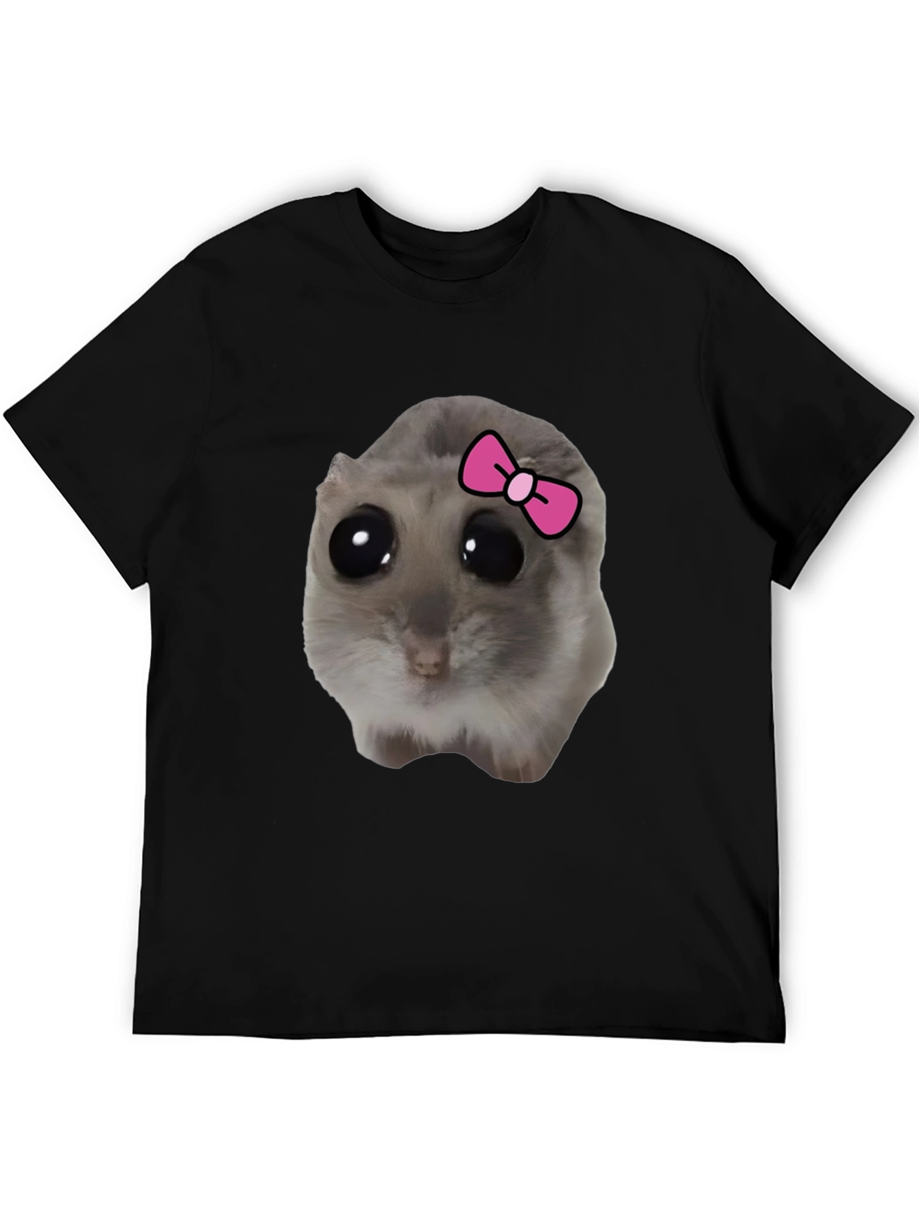 Black Funny Hamster Bow T-Shirt - Cute Pet Tee view 5