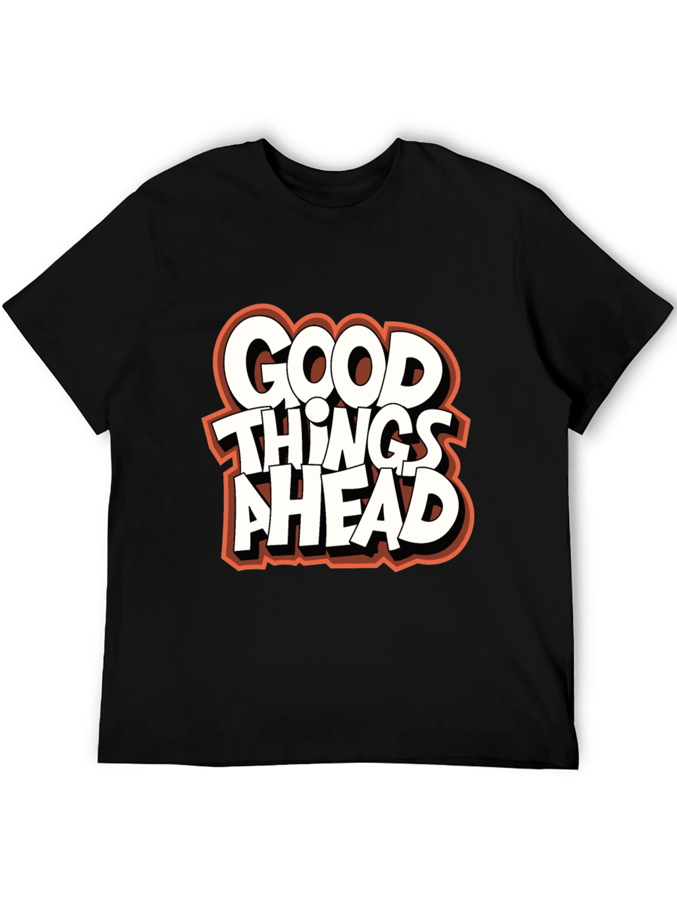Black Good Things Ahead Graphic Tee - Black view 5