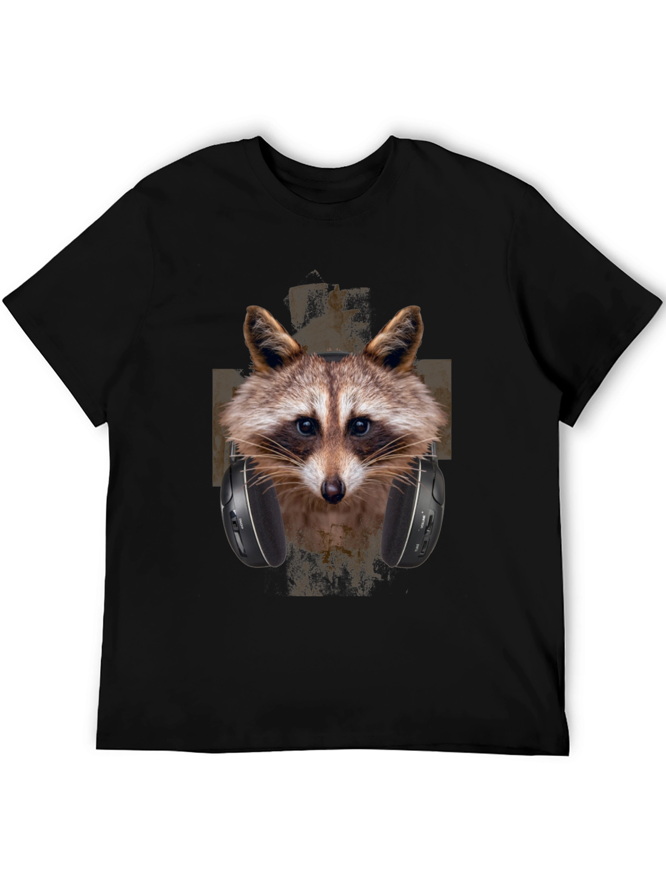 Black Raccoon DJ Graphic Tee - Trendy Animal Print view 5