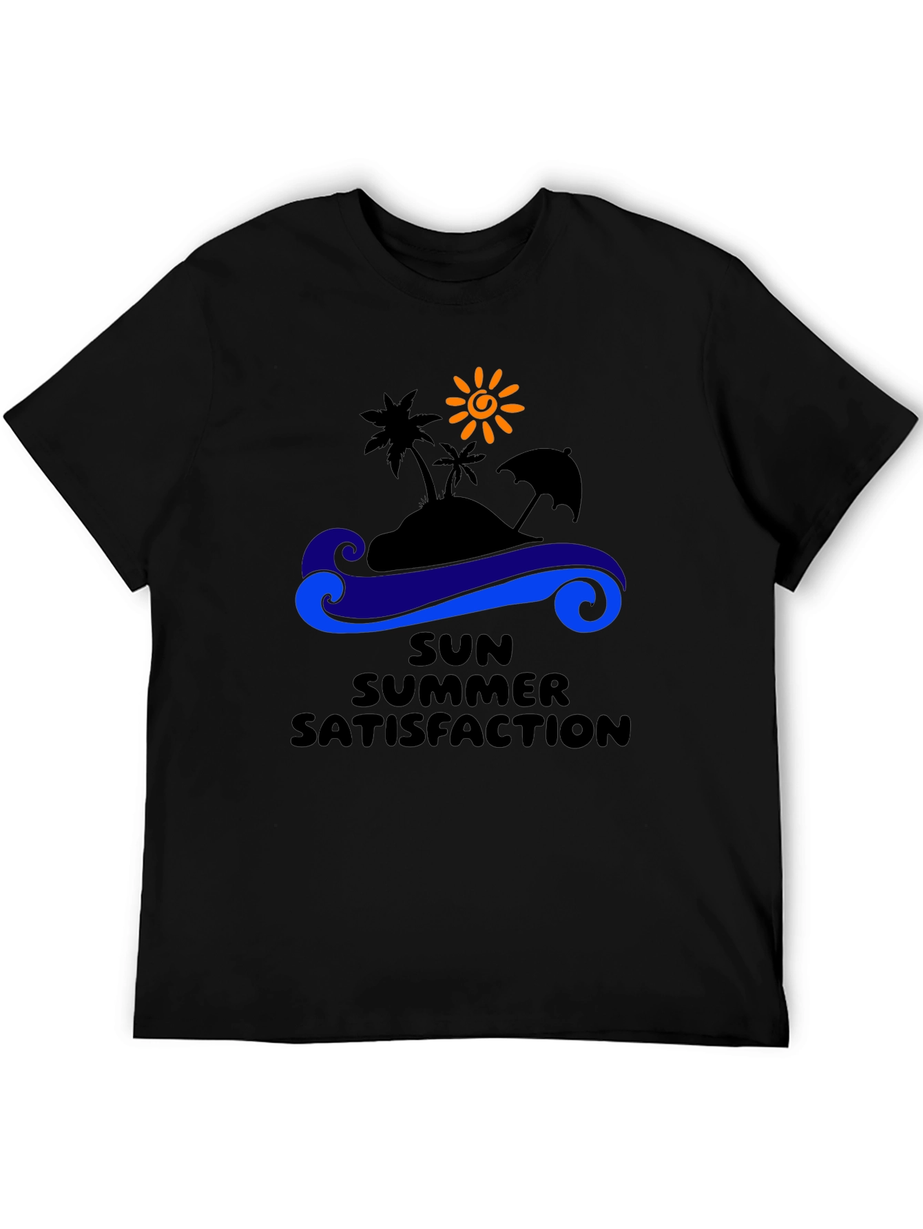Black Summer Satisfaction Black Graphic T-Shirt view 5
