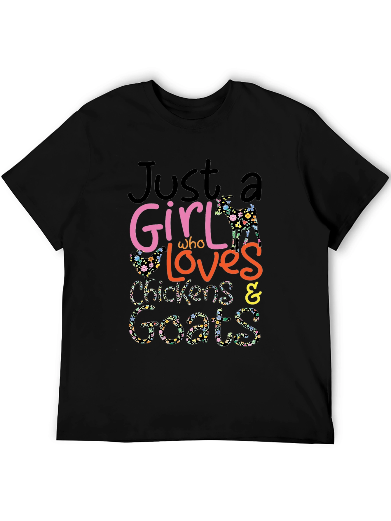 Black Girl Loves Chickens & Goats T-Shirt view 5