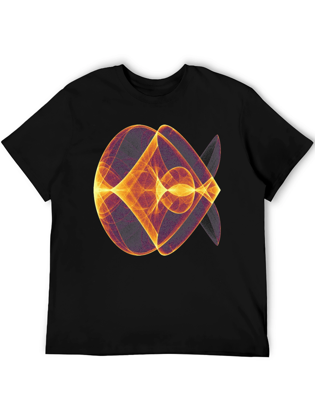 Black Abstract Geometric Graphic Print Black T-Shirt view 5