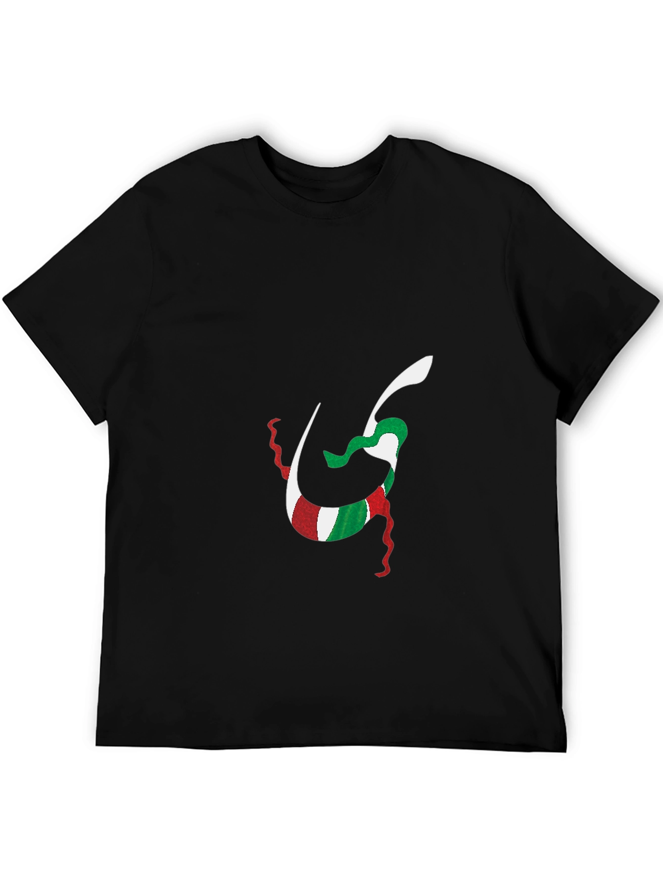 Black Stylish Black Tee with Unique Graphic Design view 5