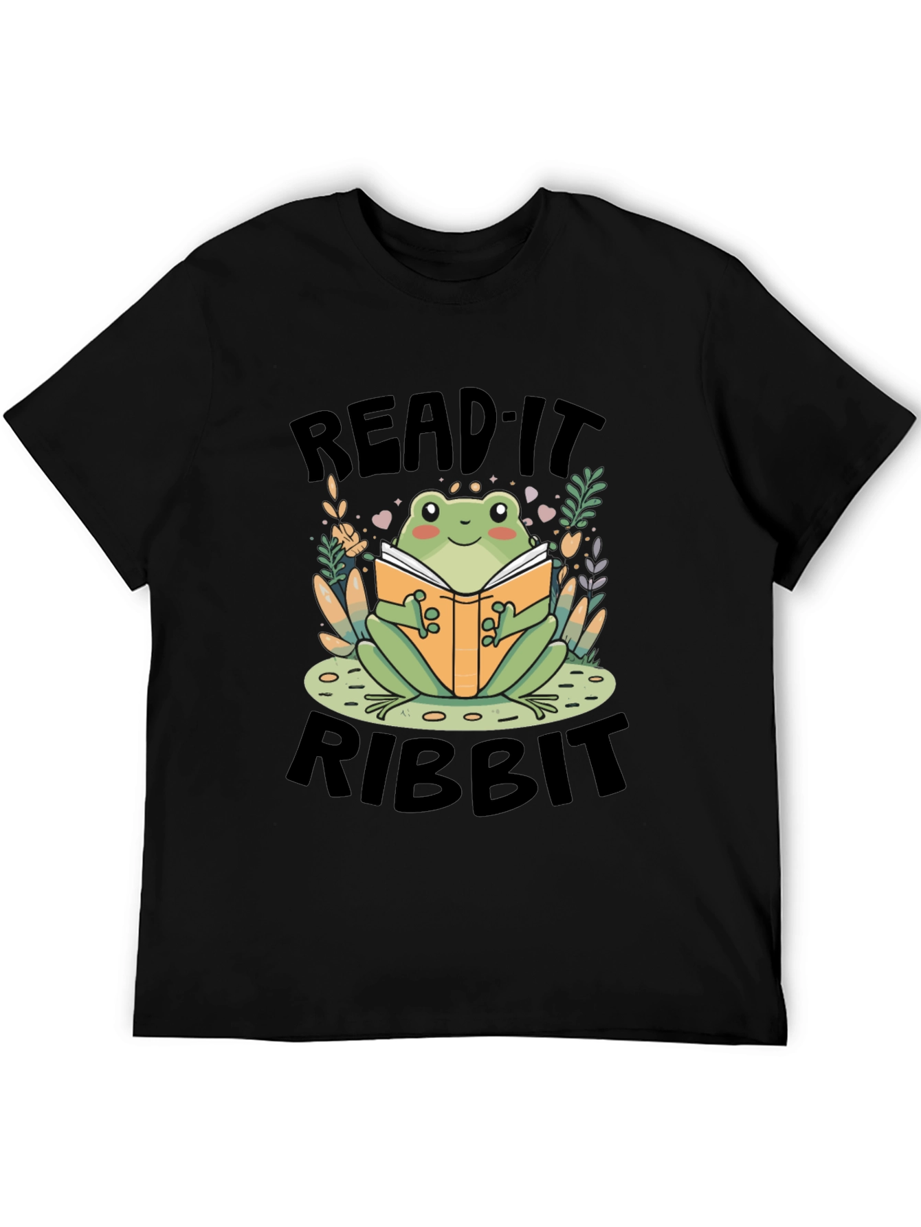 Black Read It Ribbit Frog Graphic Tee view 5