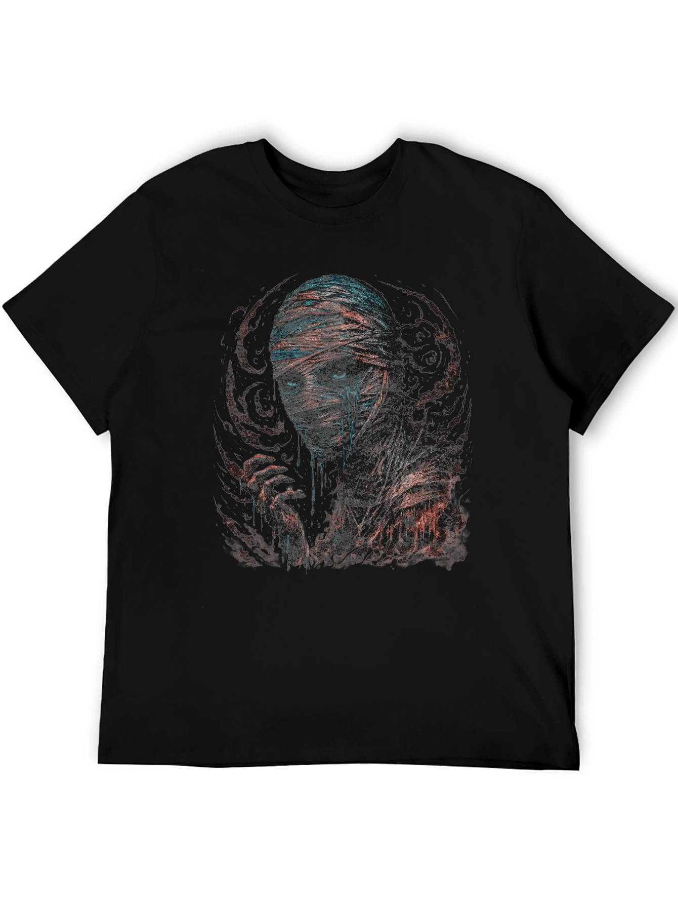 Black Mummy Graphic Print Crew Neck T-Shirt view 5