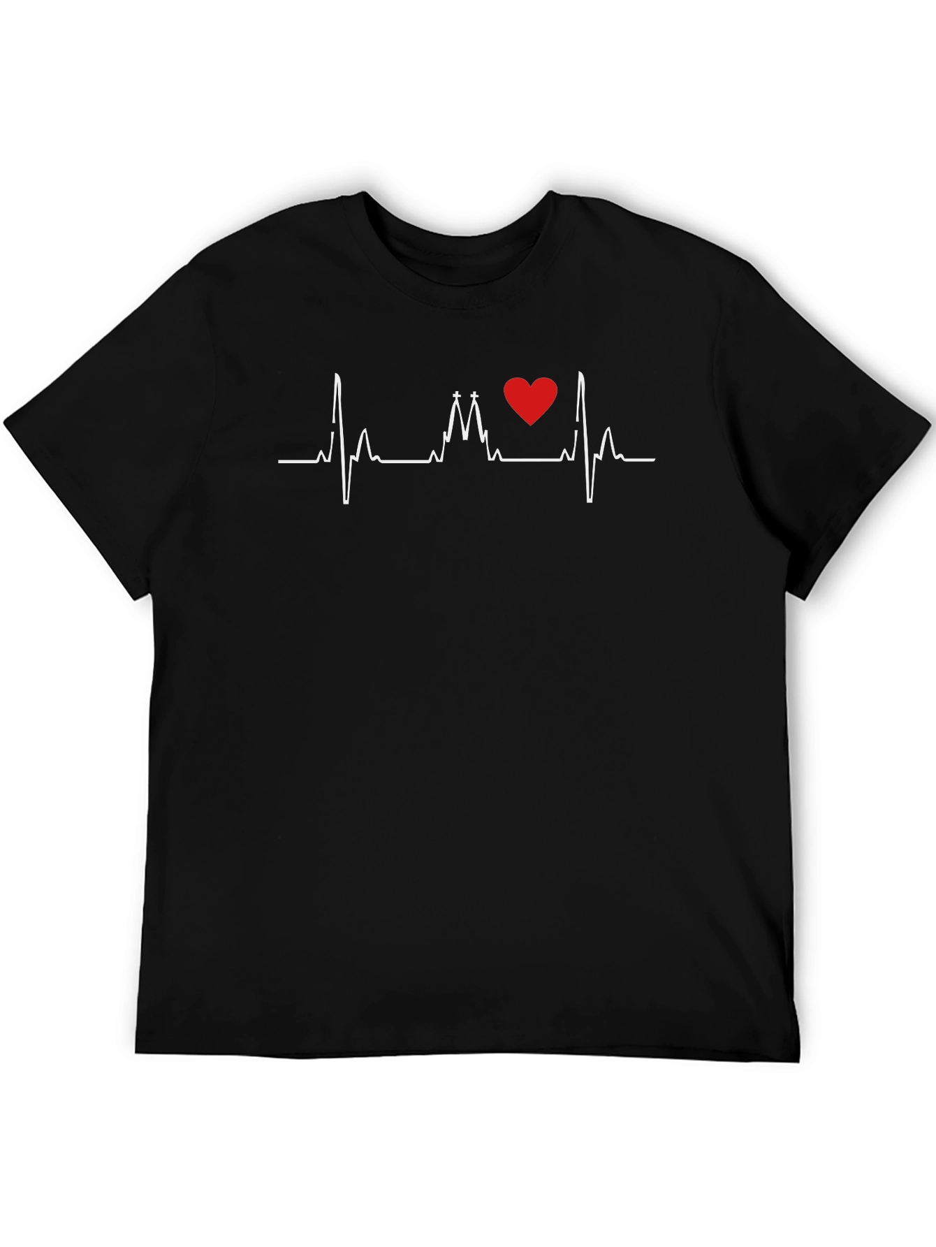 Black Heartbeat Church Love Graphic Tee view 5