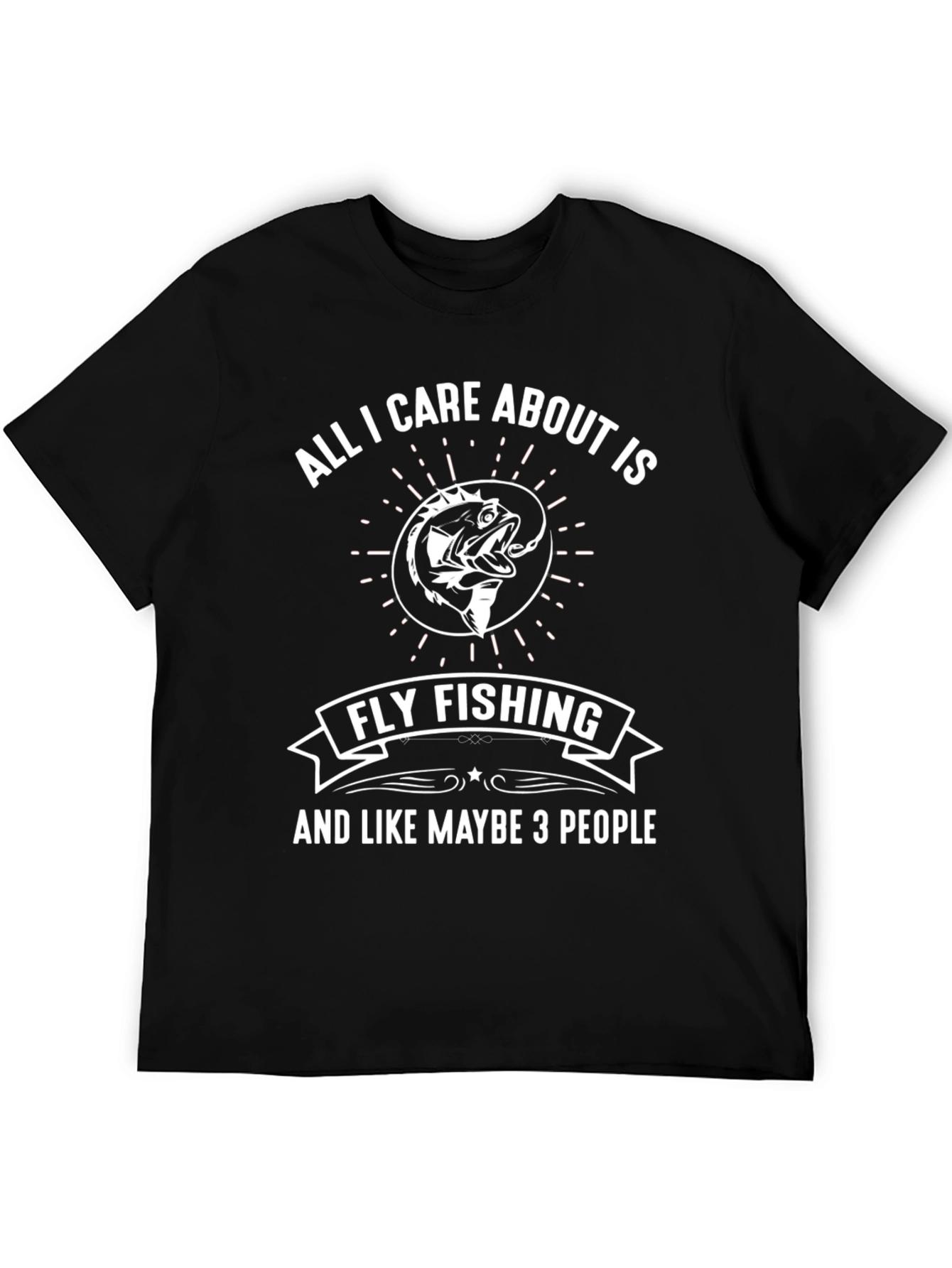 Black Fly Fishing T-Shirt - Fisherman Gift Tee view 5