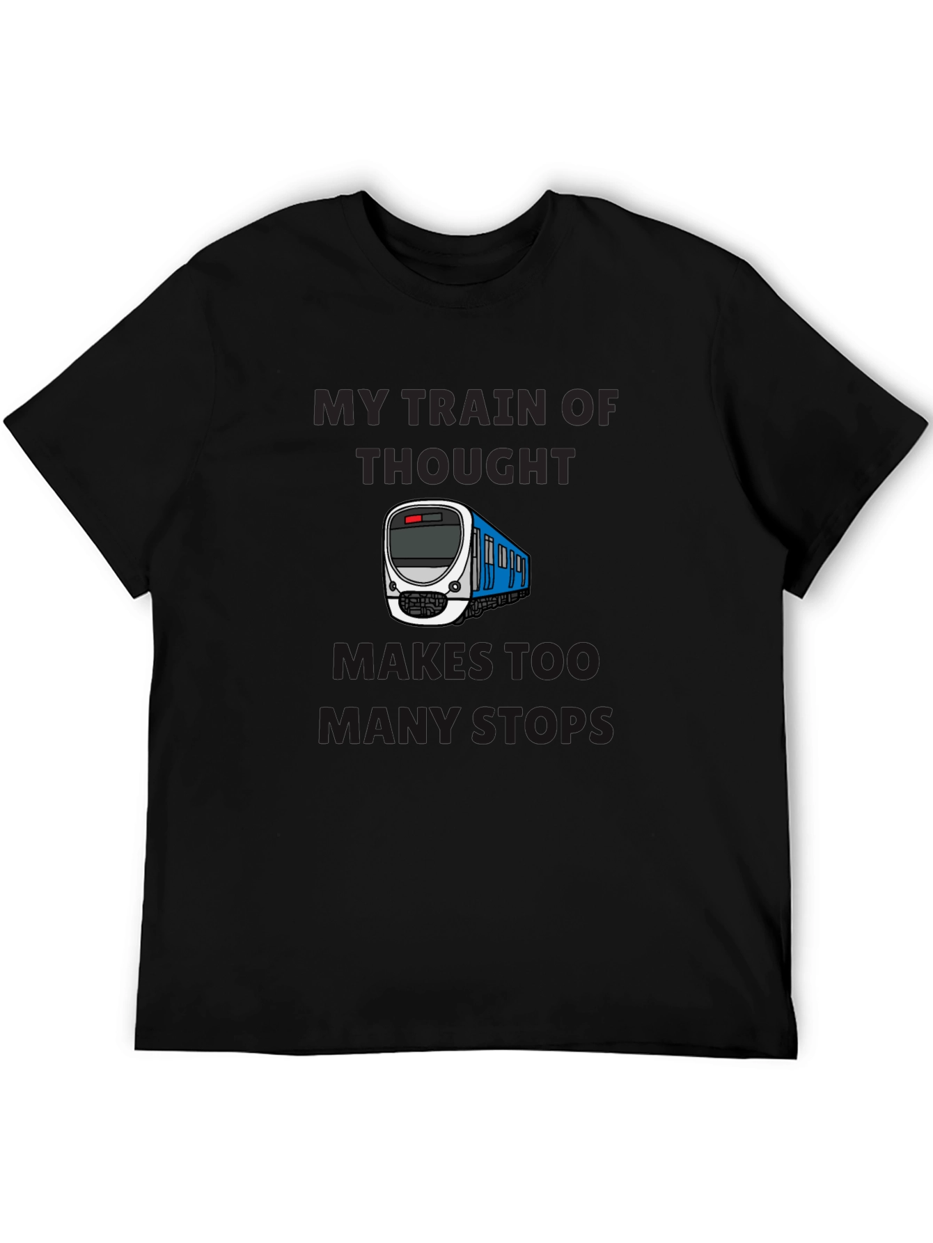 Black Train of Thought T-Shirt - Too Many Stops view 5