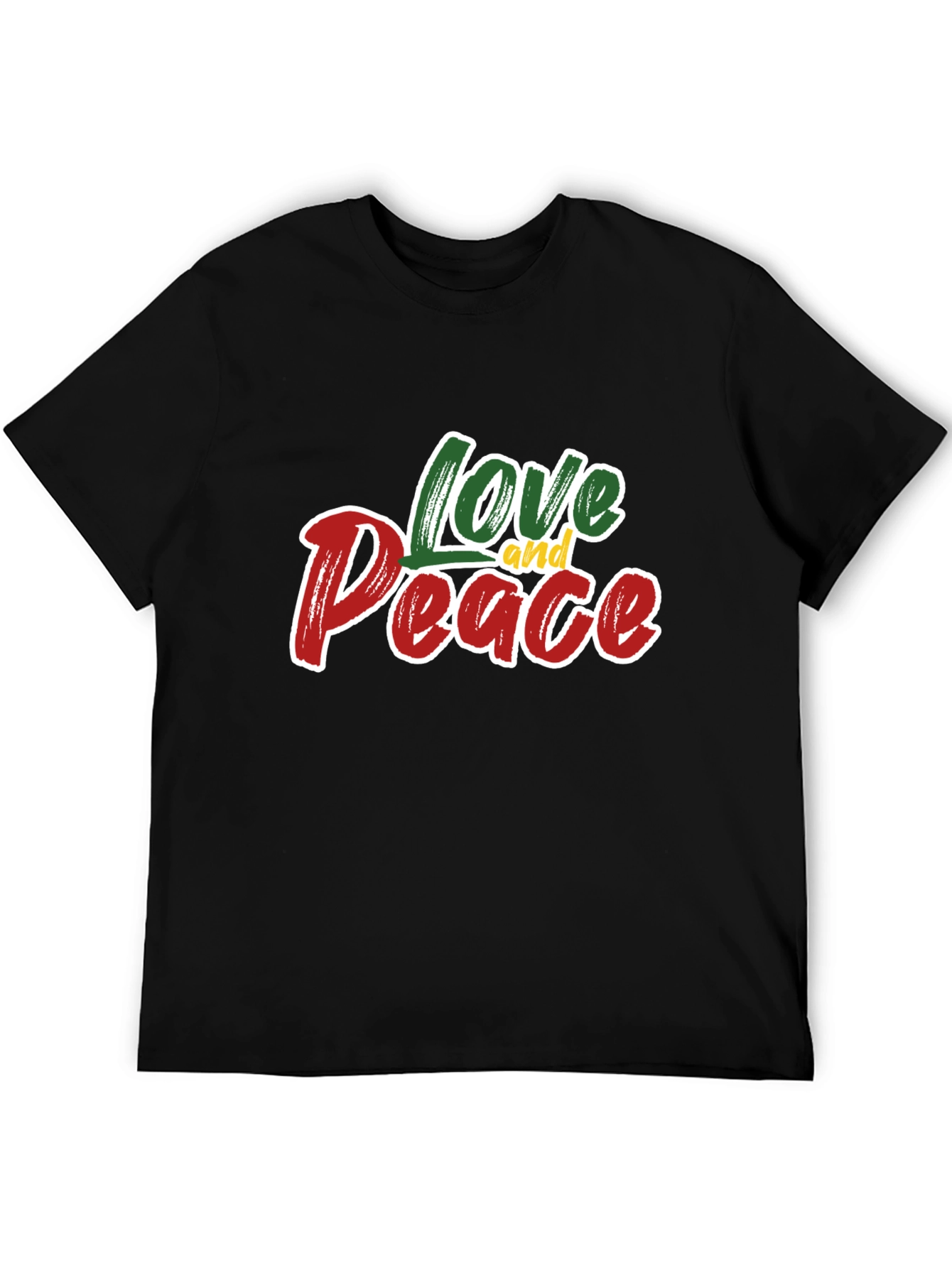 Black Love and Peace Graphic T-Shirt - Stylish Black Tee view 5