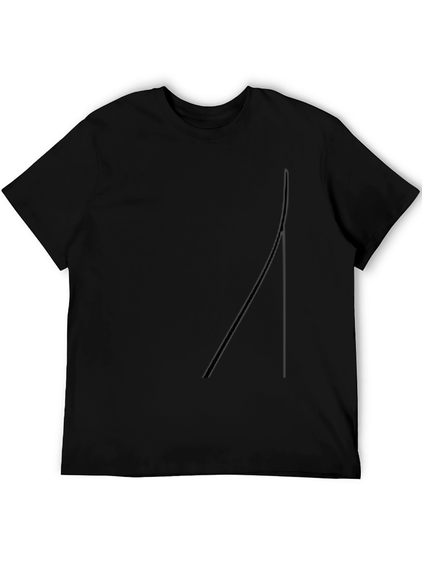 Black Men's Black Casual T-Shirt view 5