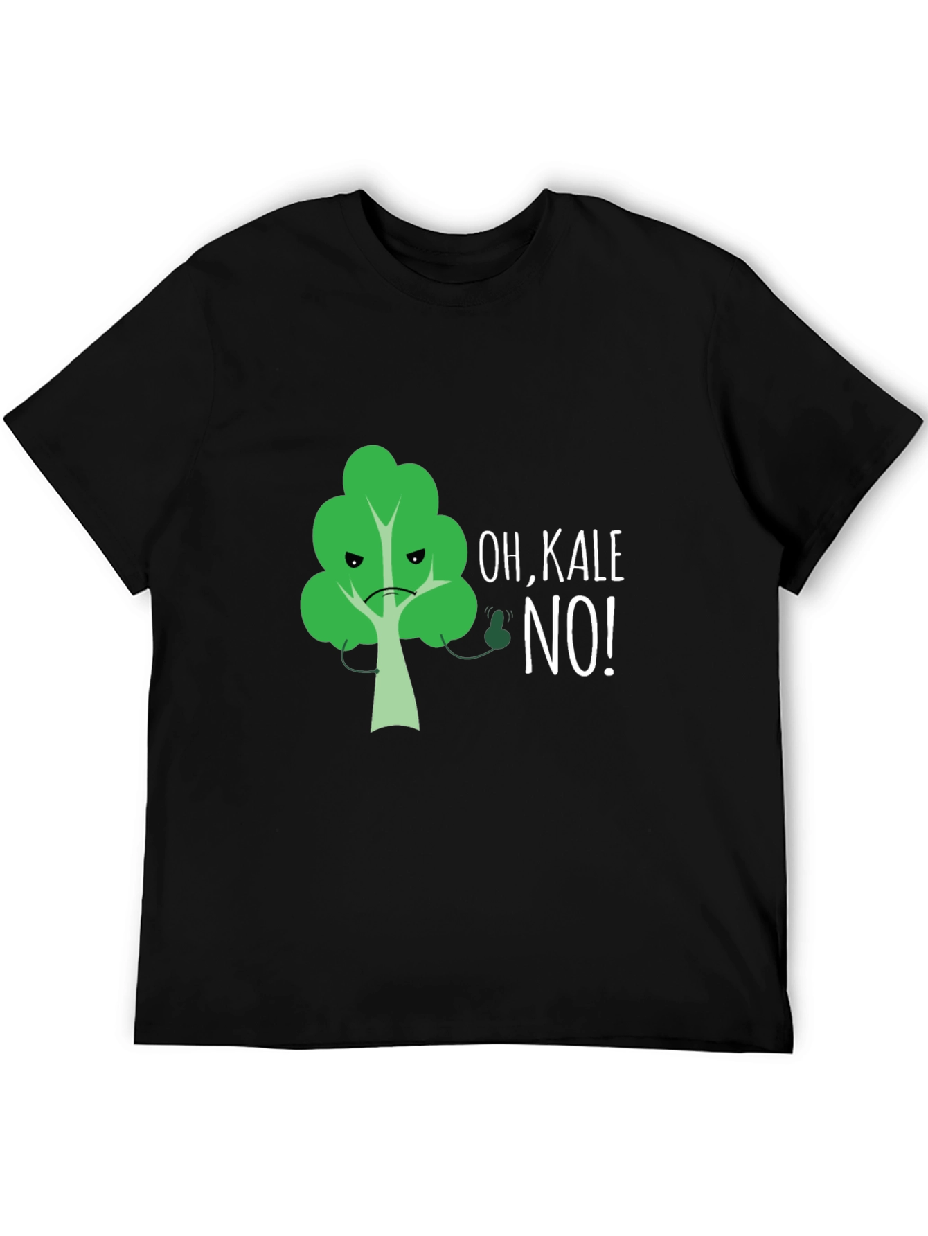 Black Oh, Kale No! Funny Graphic T-Shirt view 5