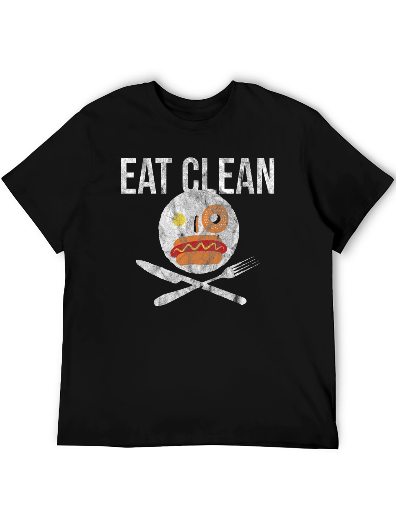 Black Eat Clean Graphic Tee Funny Foodie T-Shirt view 5