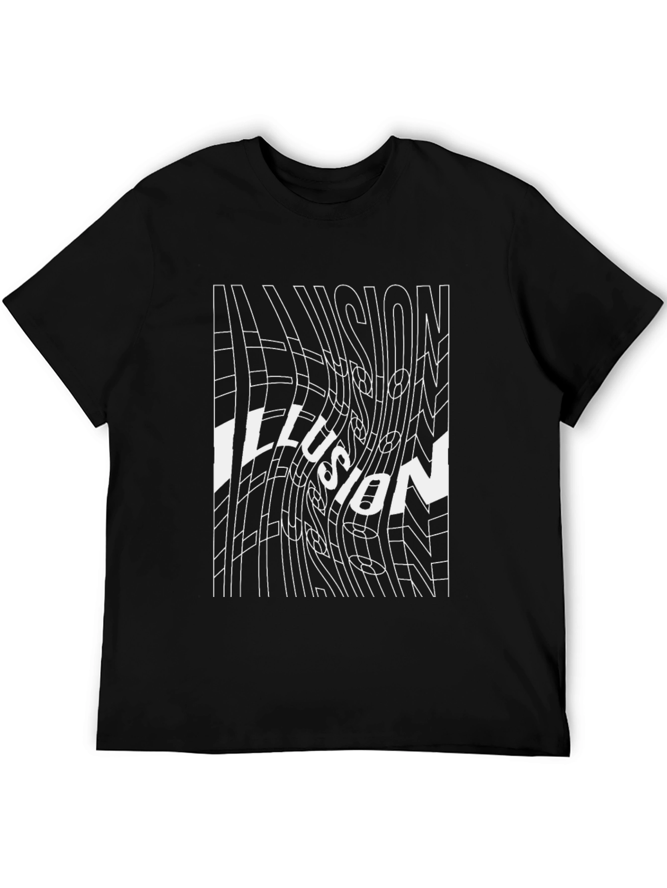 Black Optical Illusion Graphic Tee - Black view 5