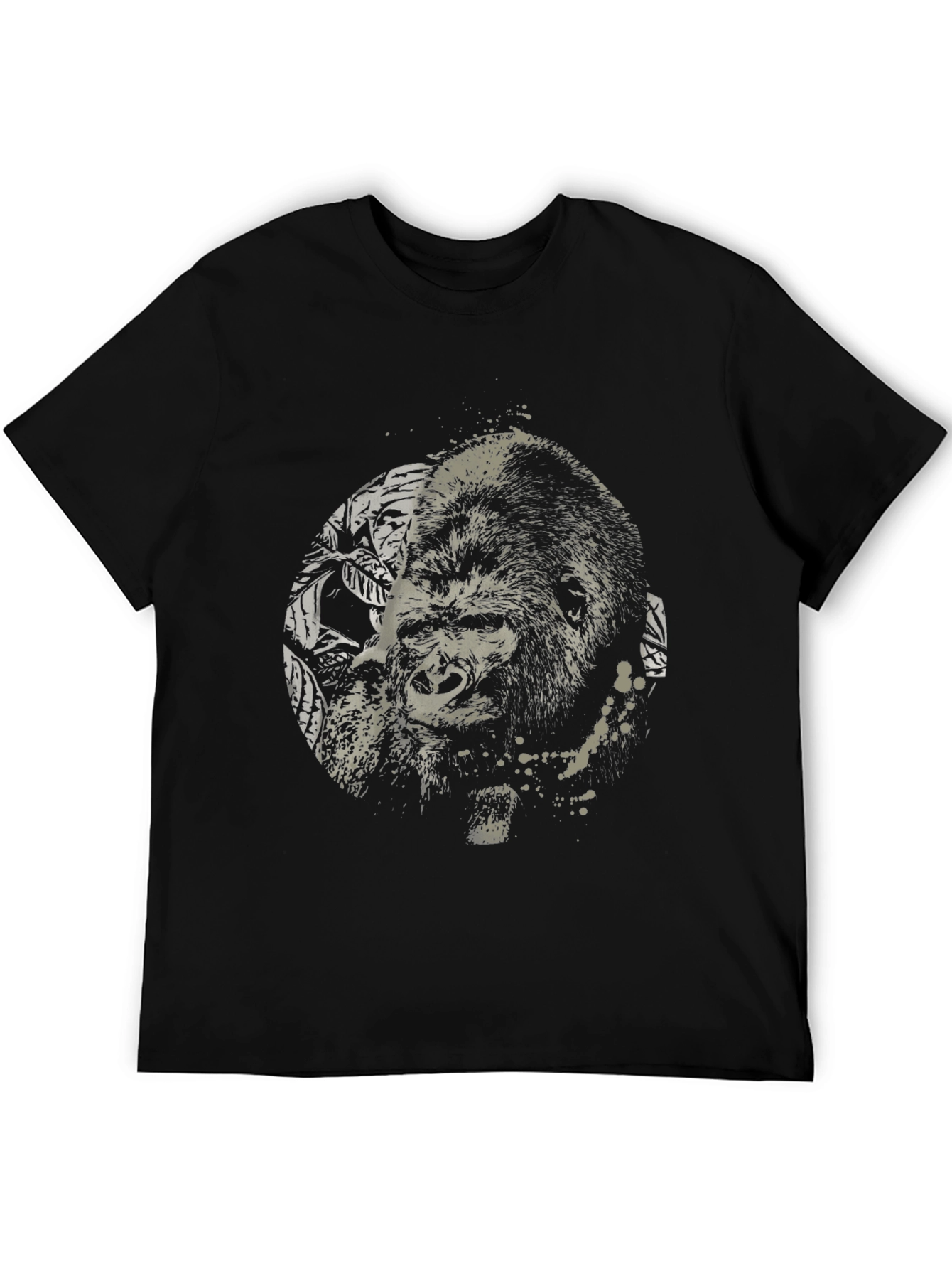 Black Gorilla Graphic Print Black T-Shirt view 5