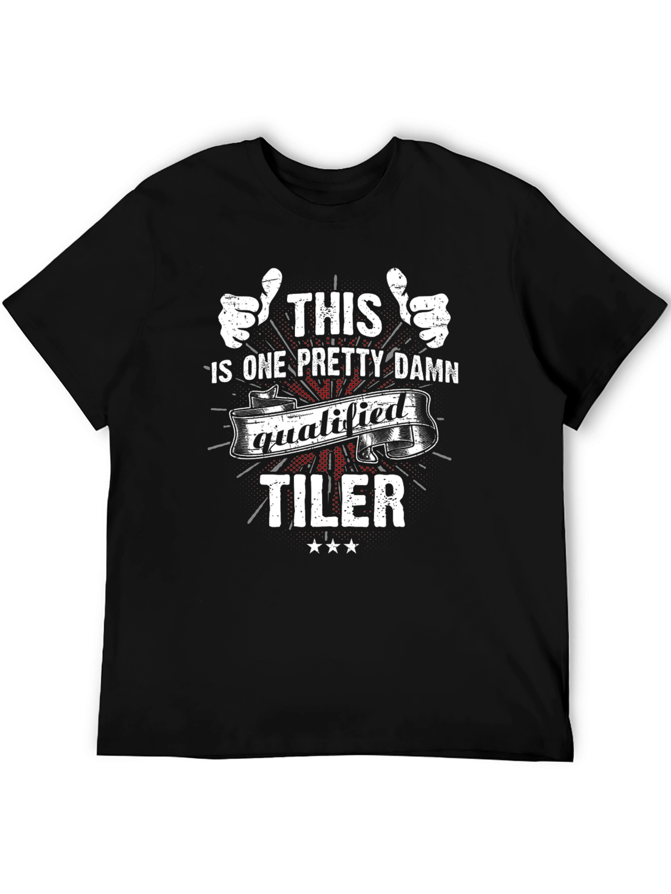 Black Qualified Tiler Graphic T-Shirt view 5
