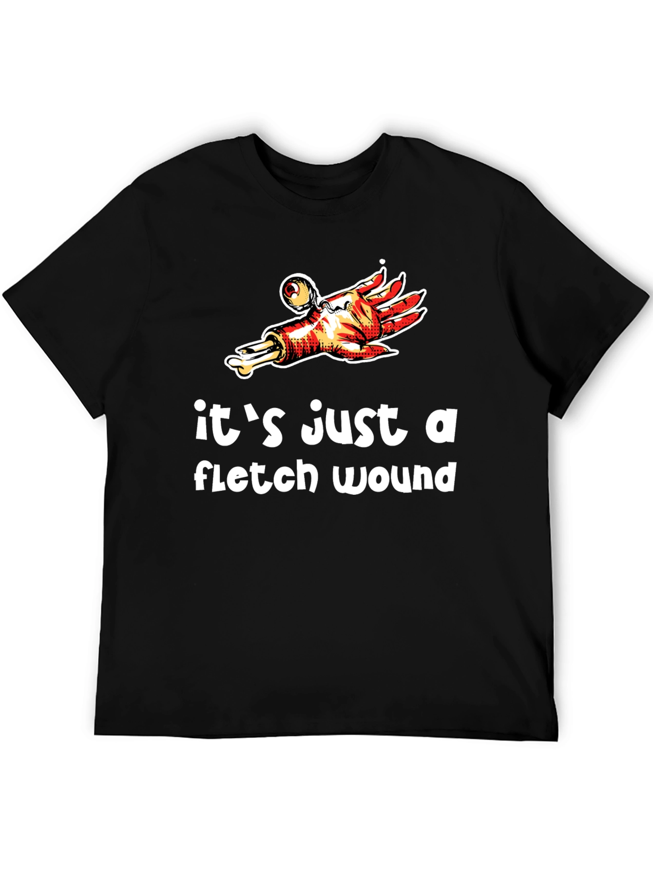Black It's Just A Flesh Wound T-Shirt view 5