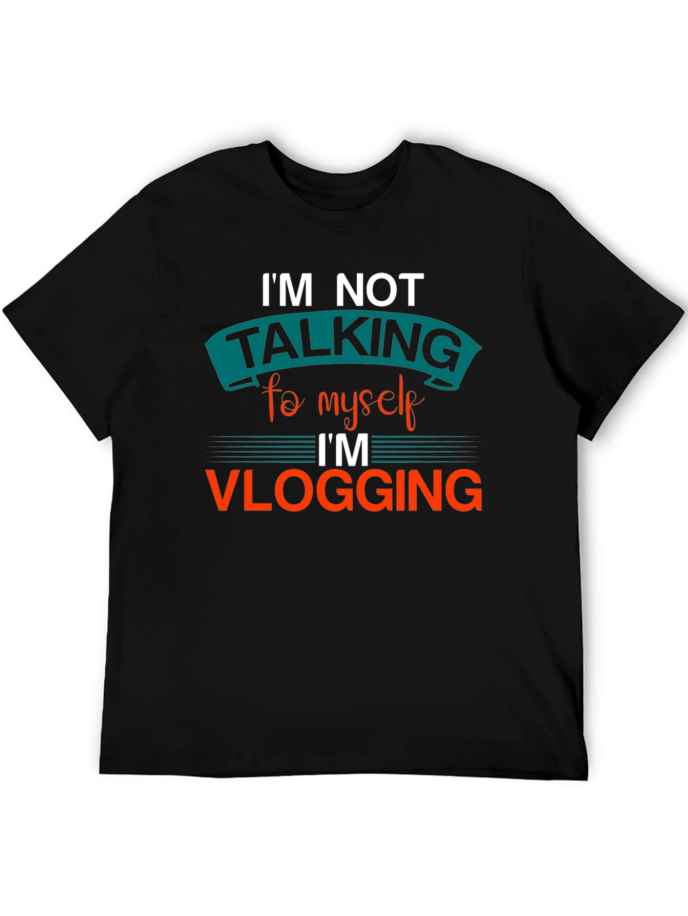 Black I'm Not Talking to Myself Vlogging T-Shirt view 5