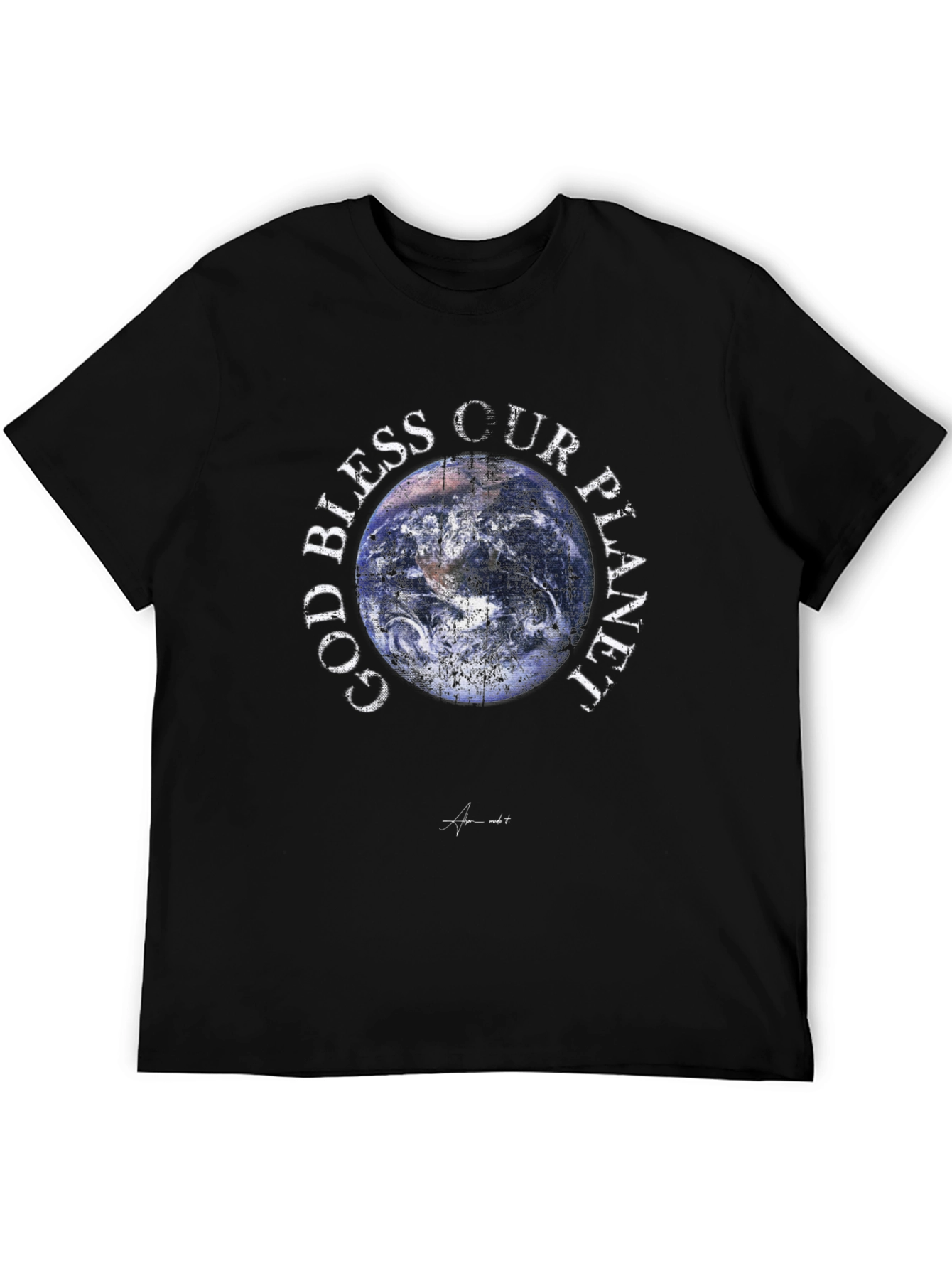Black God Bless Our Planet Graphic Tee view 5