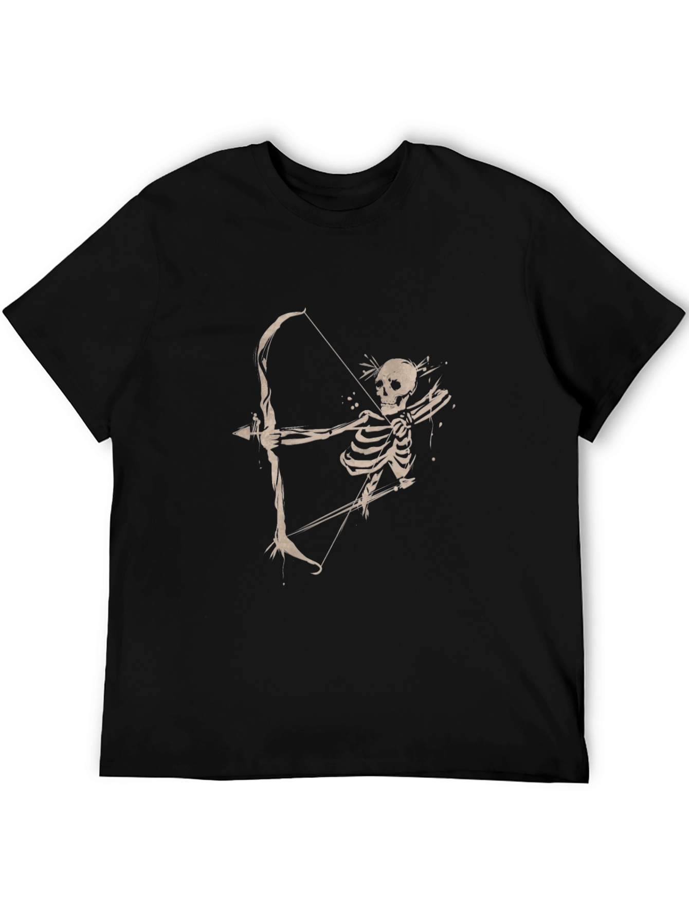Black Skeleton Archer Graphic Tee - Classic Black T-Shirt view 5