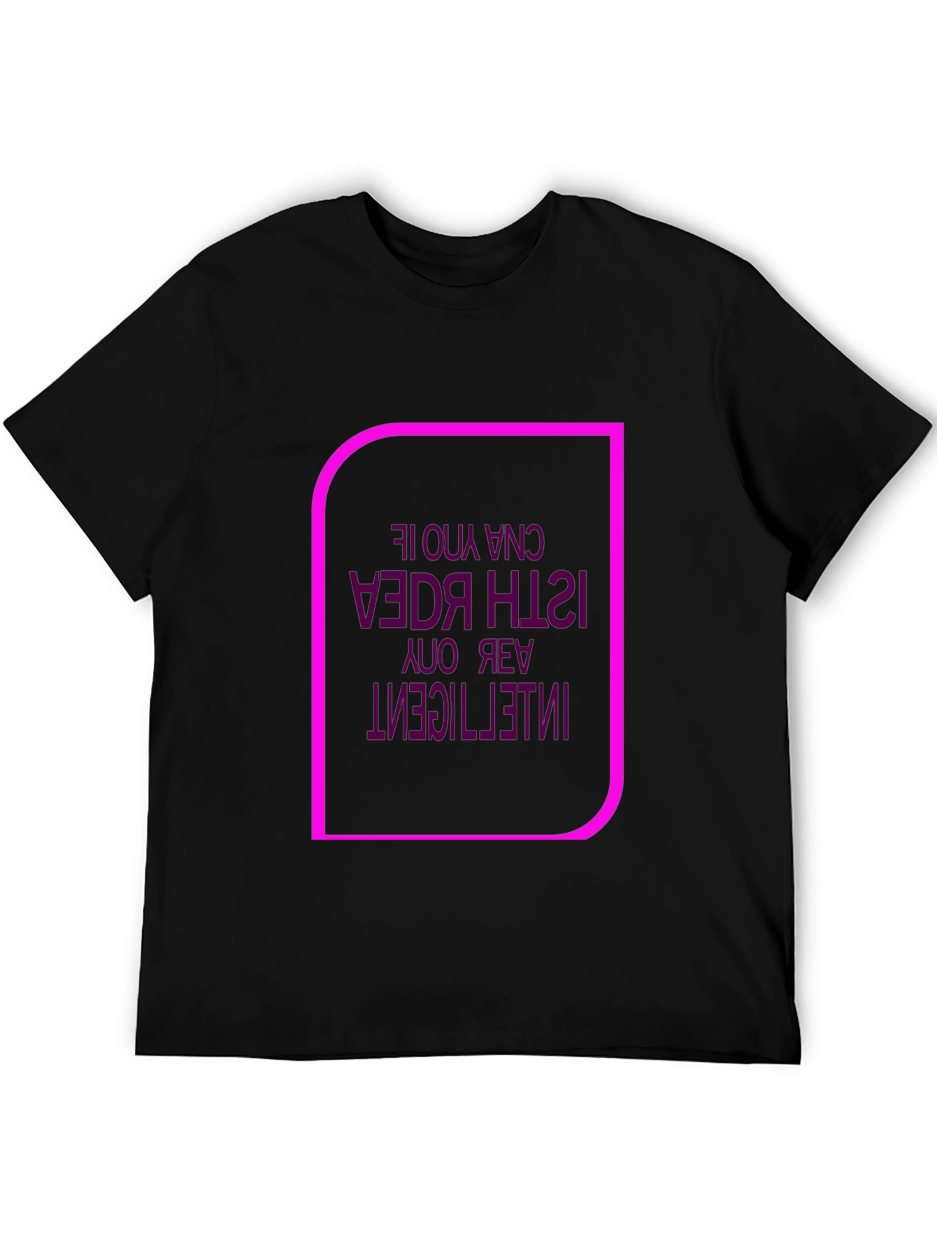 Black Unique Graphic Tee - Inverted Text Design view 5