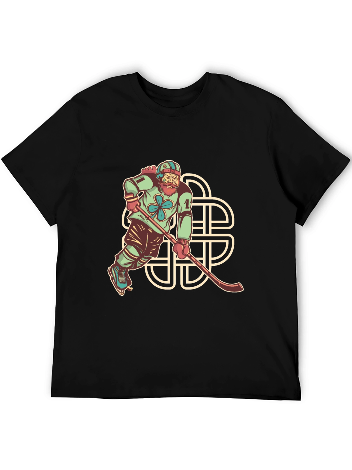 Black Lucky Hockey Player Graphic Tee - St. Patrick's Day view 5