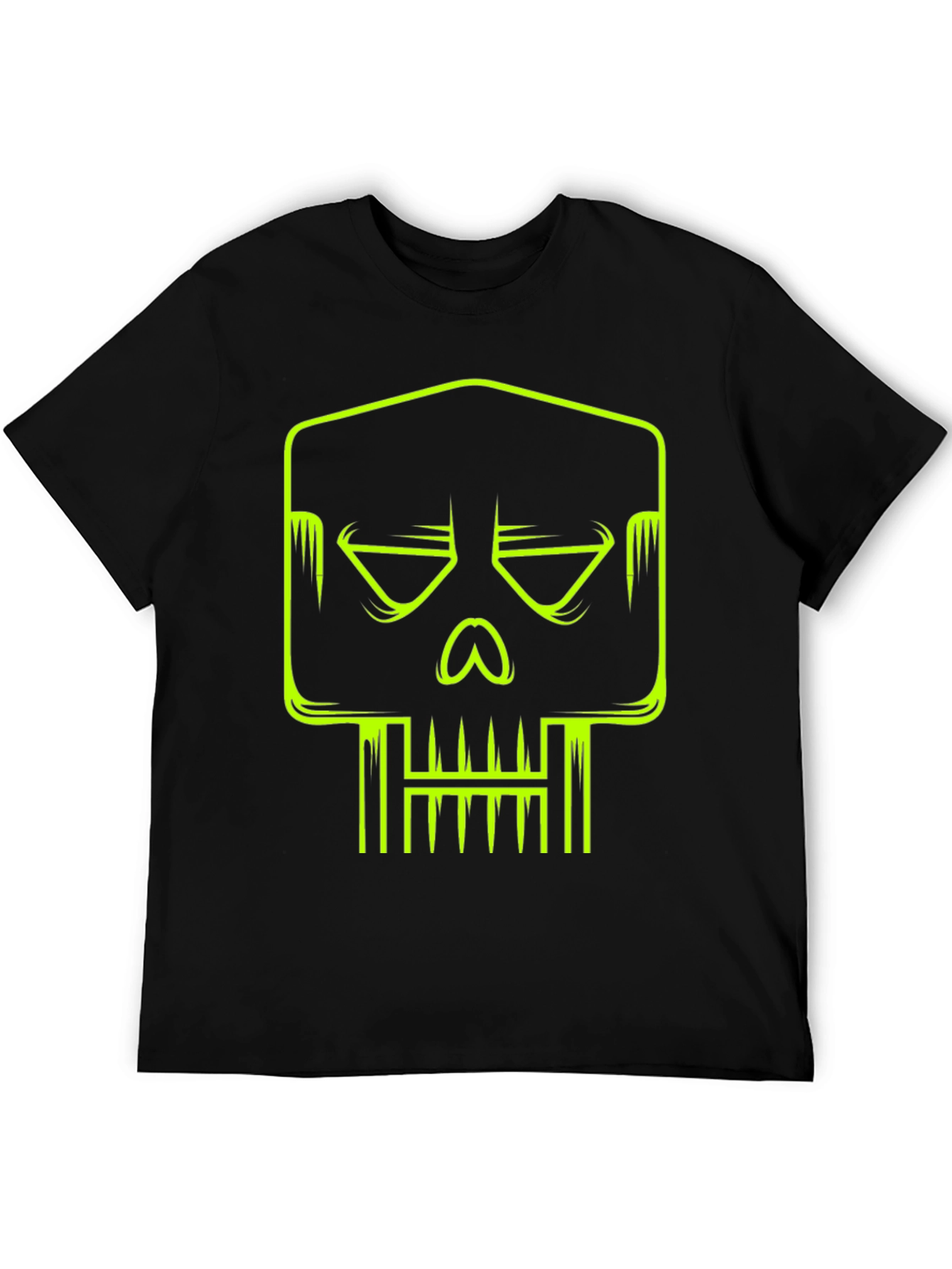 Black Neon Skull Graphic T-Shirt - Modern Streetwear view 5