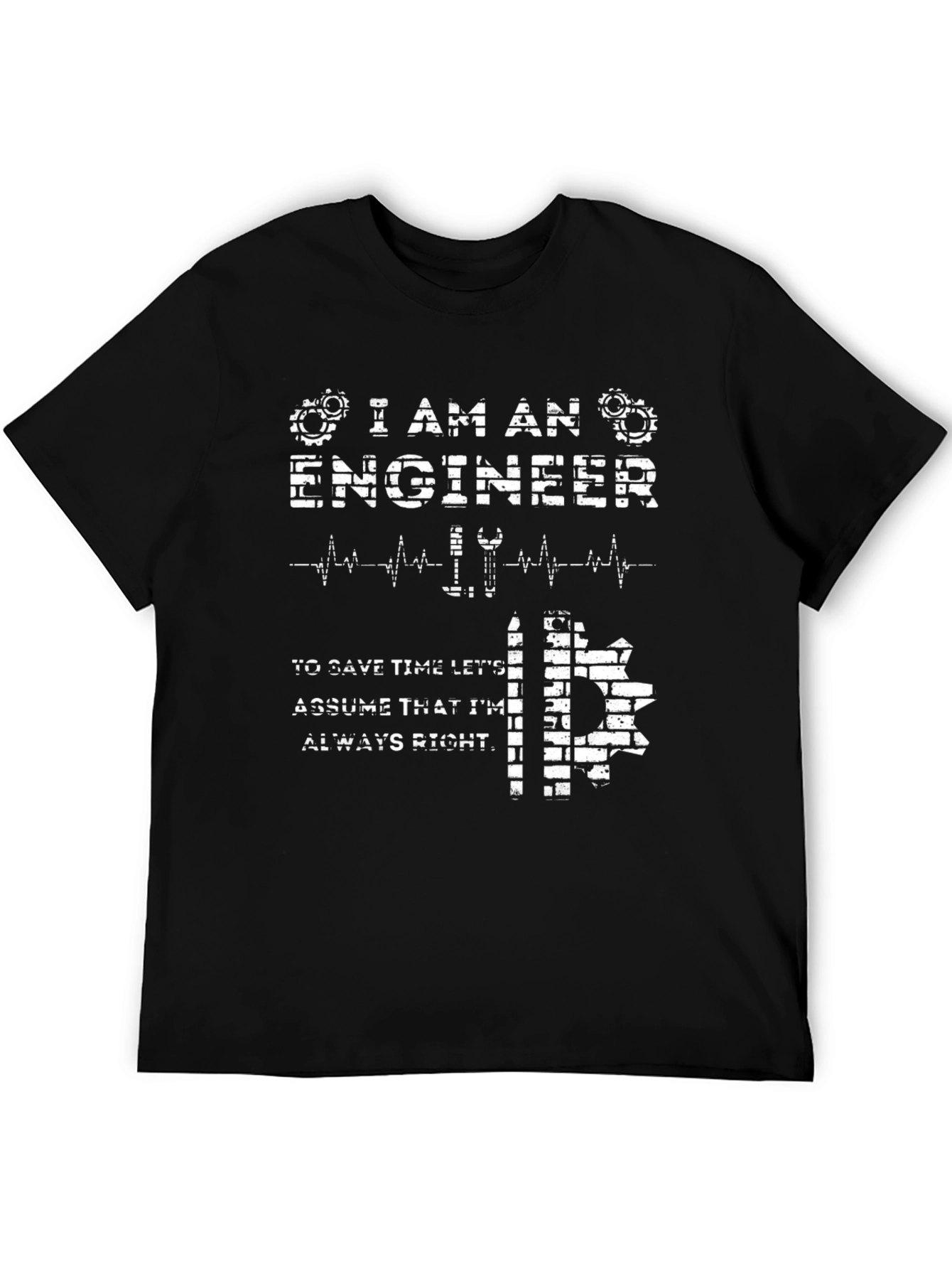 Black I Am An Engineer T-Shirt - Funny Engineering Gift view 5