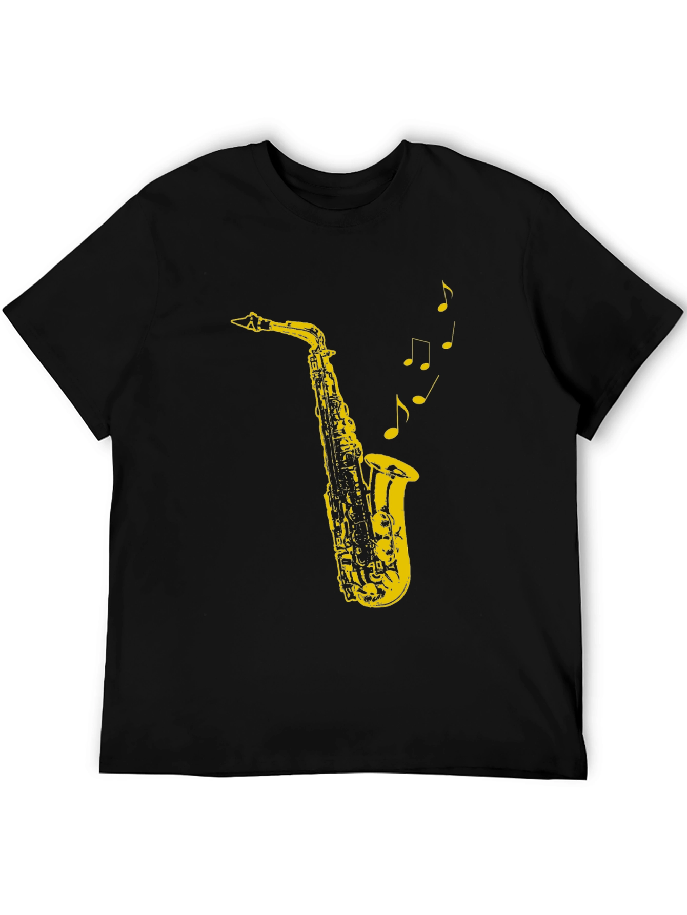 Black Cool Saxophone Music T-Shirt view 5