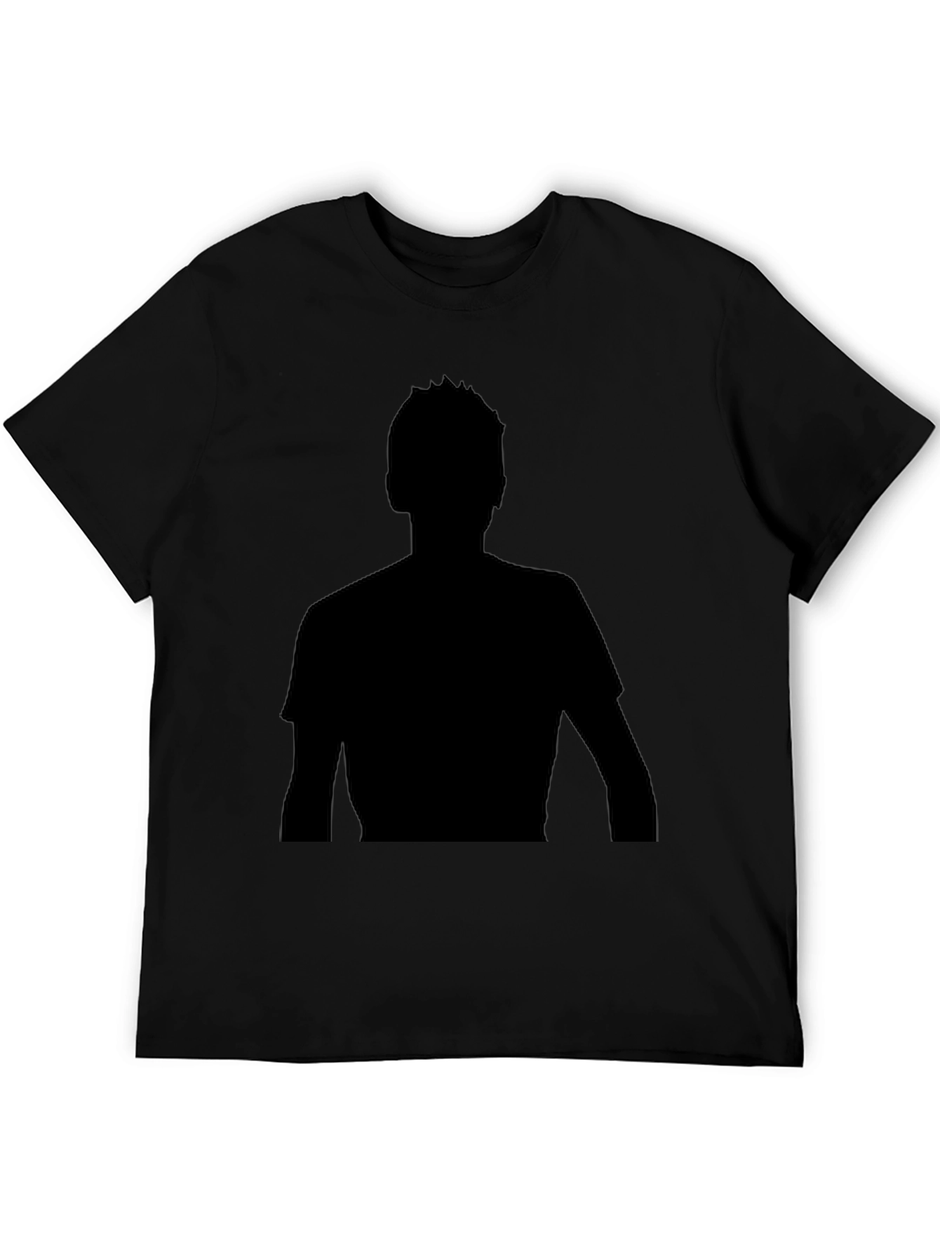 Black Silhouette Graphic Tee - Classic Black Cotton Blend Comfort view 5