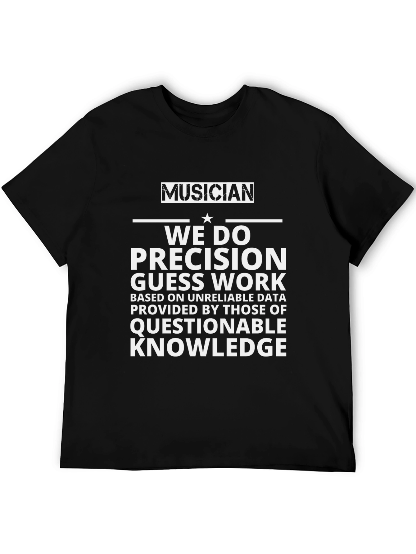 Black Musician Precision Guesswork Graphic T-Shirt view 5