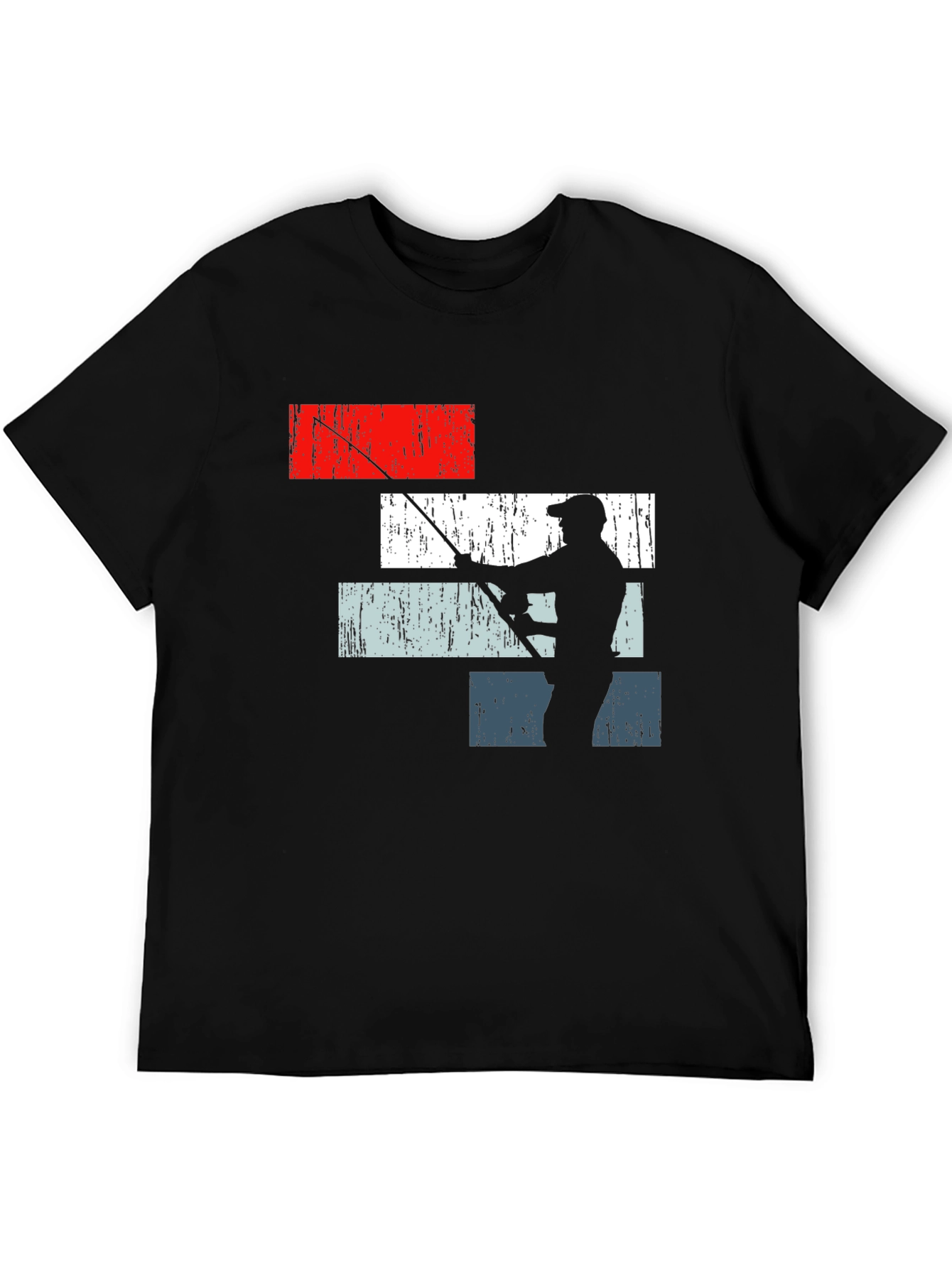Black Fishing Silhouette Graphic T-Shirt - Angler Style view 5
