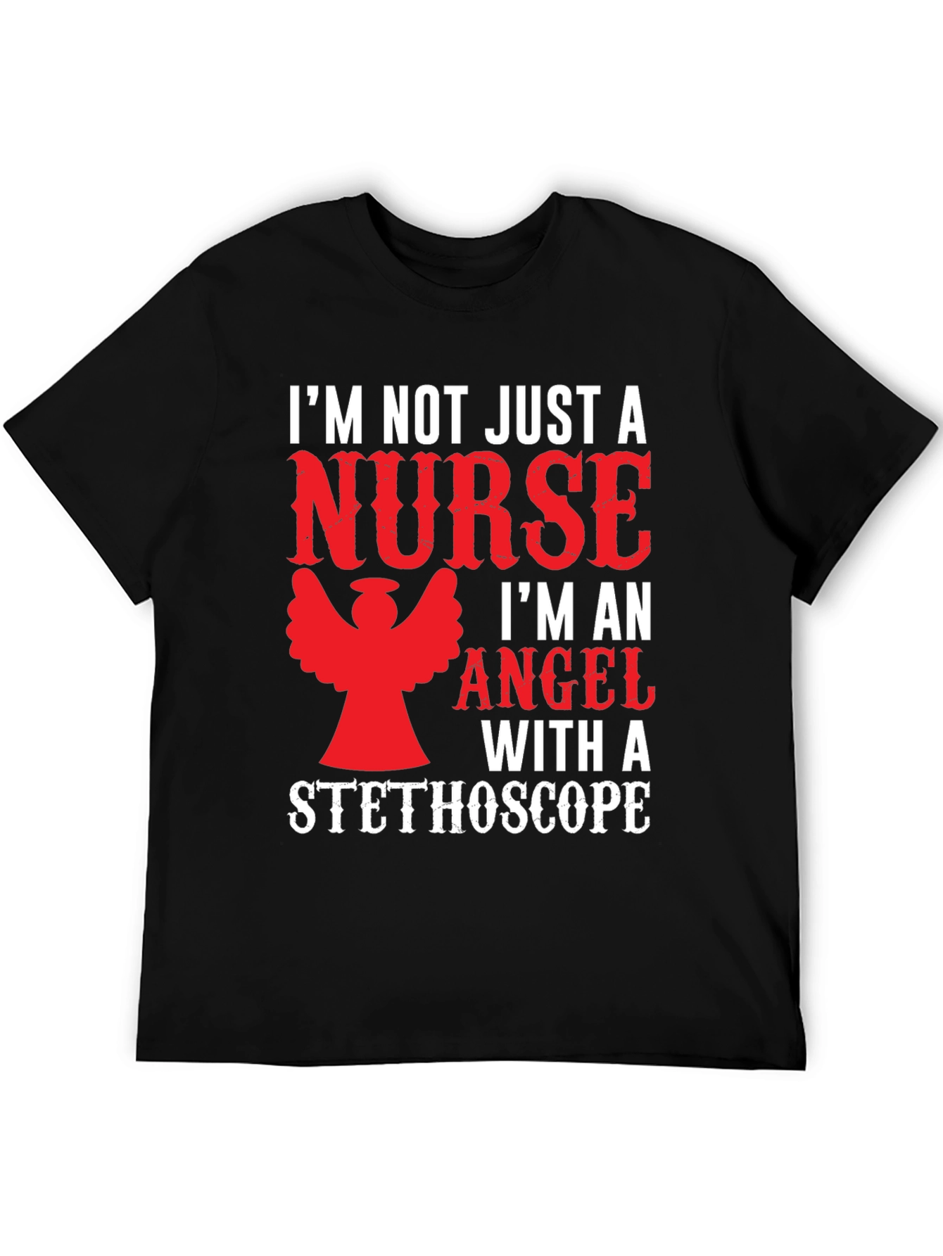 Black Nurse Angel T-Shirt Funny Gift view 5