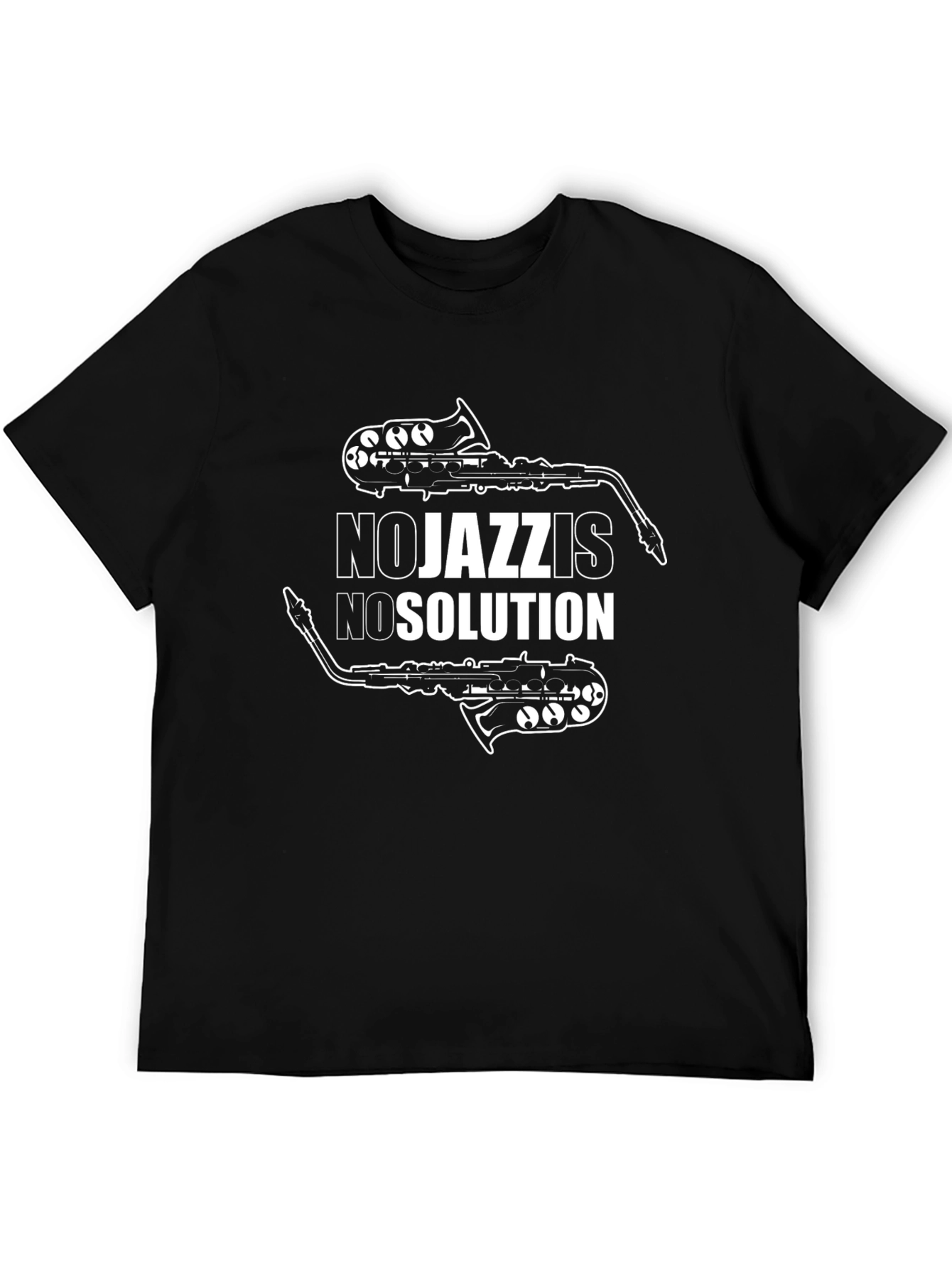 Black No Jazz Is No Solution T-Shirt view 5