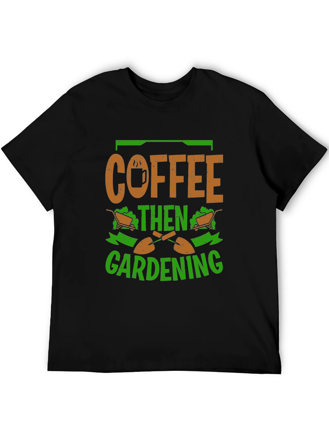 Black Coffee Then Gardening Graphic T-Shirt view 5