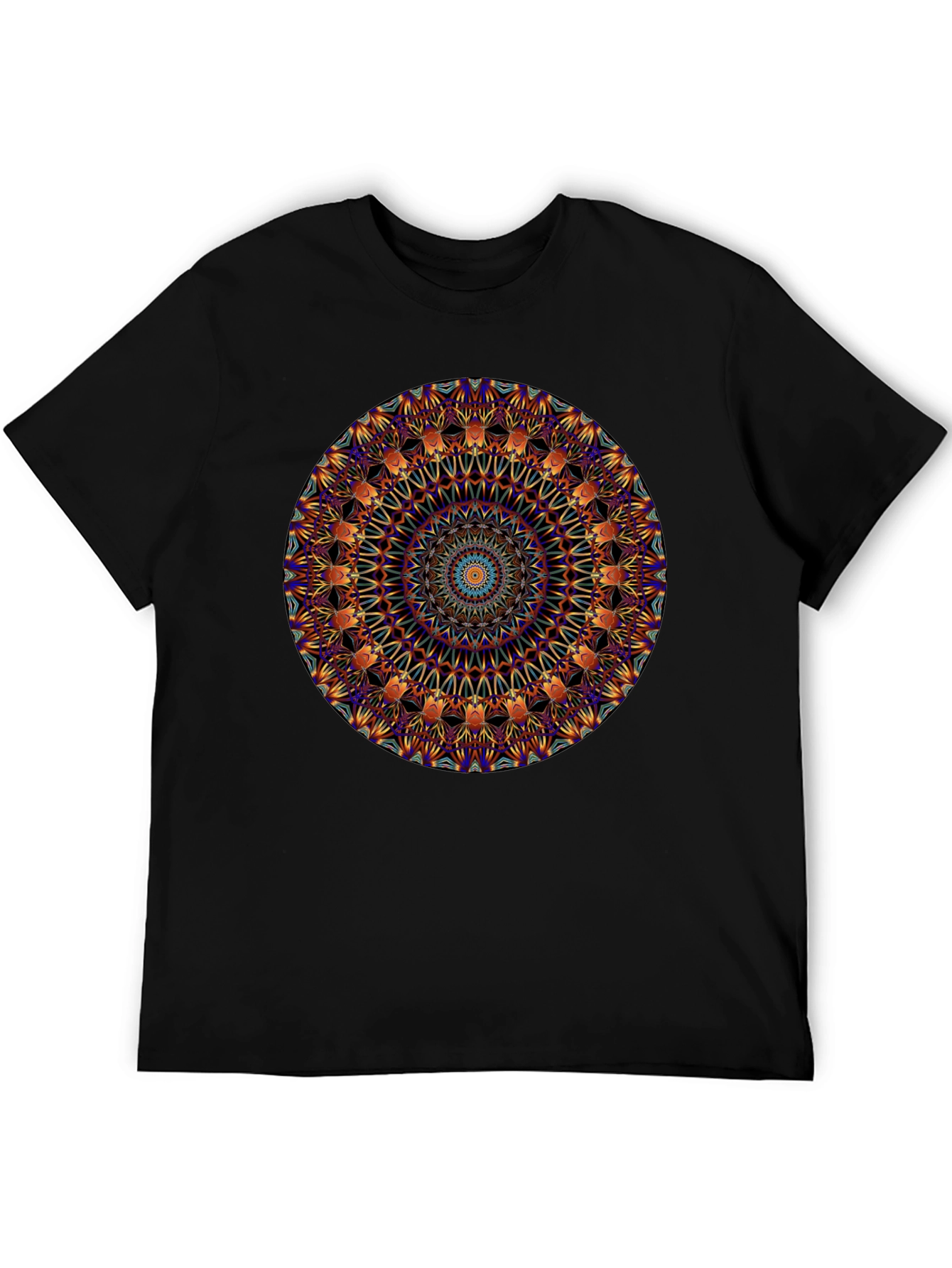 Black Mandala Graphic Print Black T-Shirt view 5