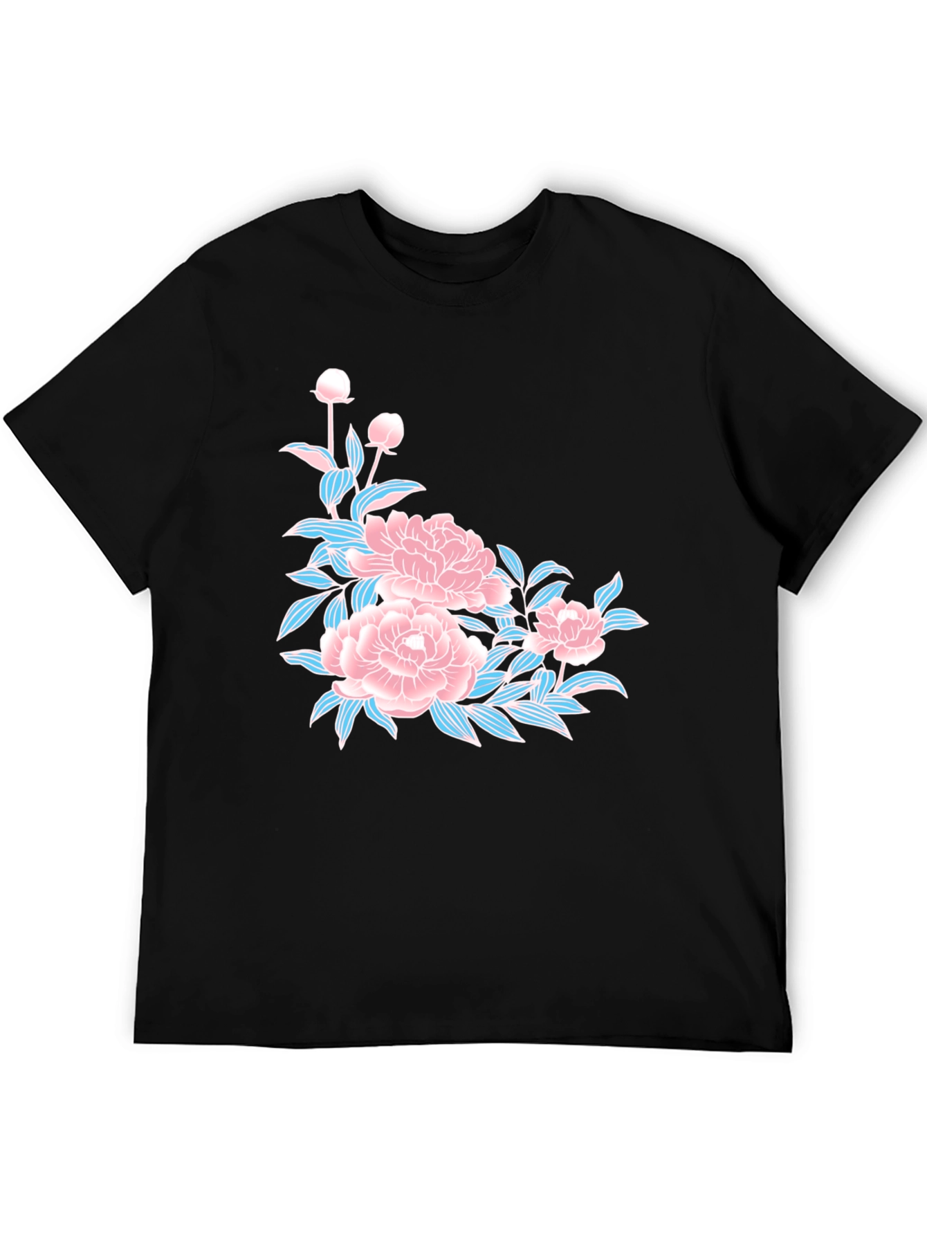 Black Floral Black T-Shirt view 5